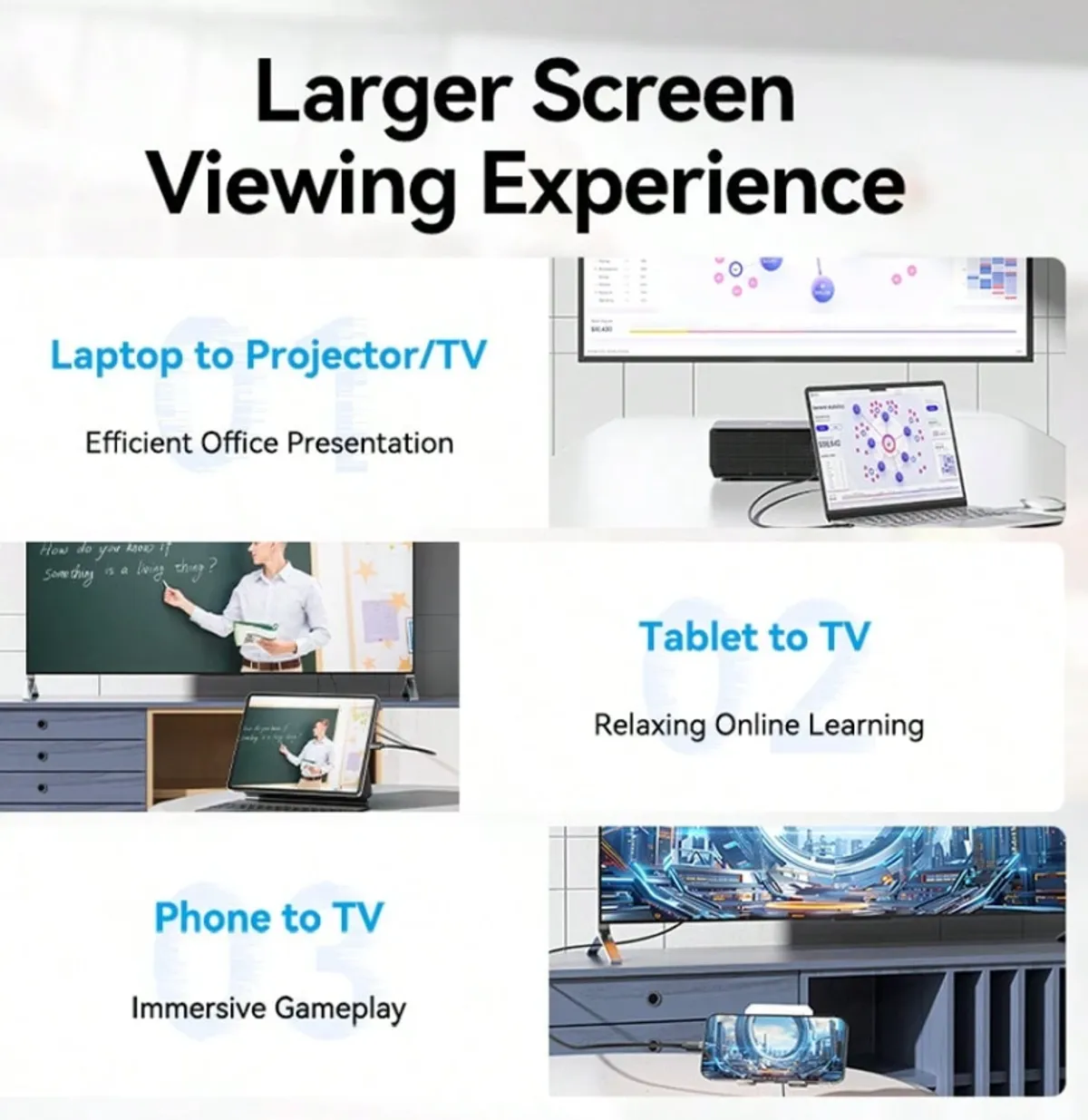 VENTION 4K USB C To HDMI Cable, 6.5ft