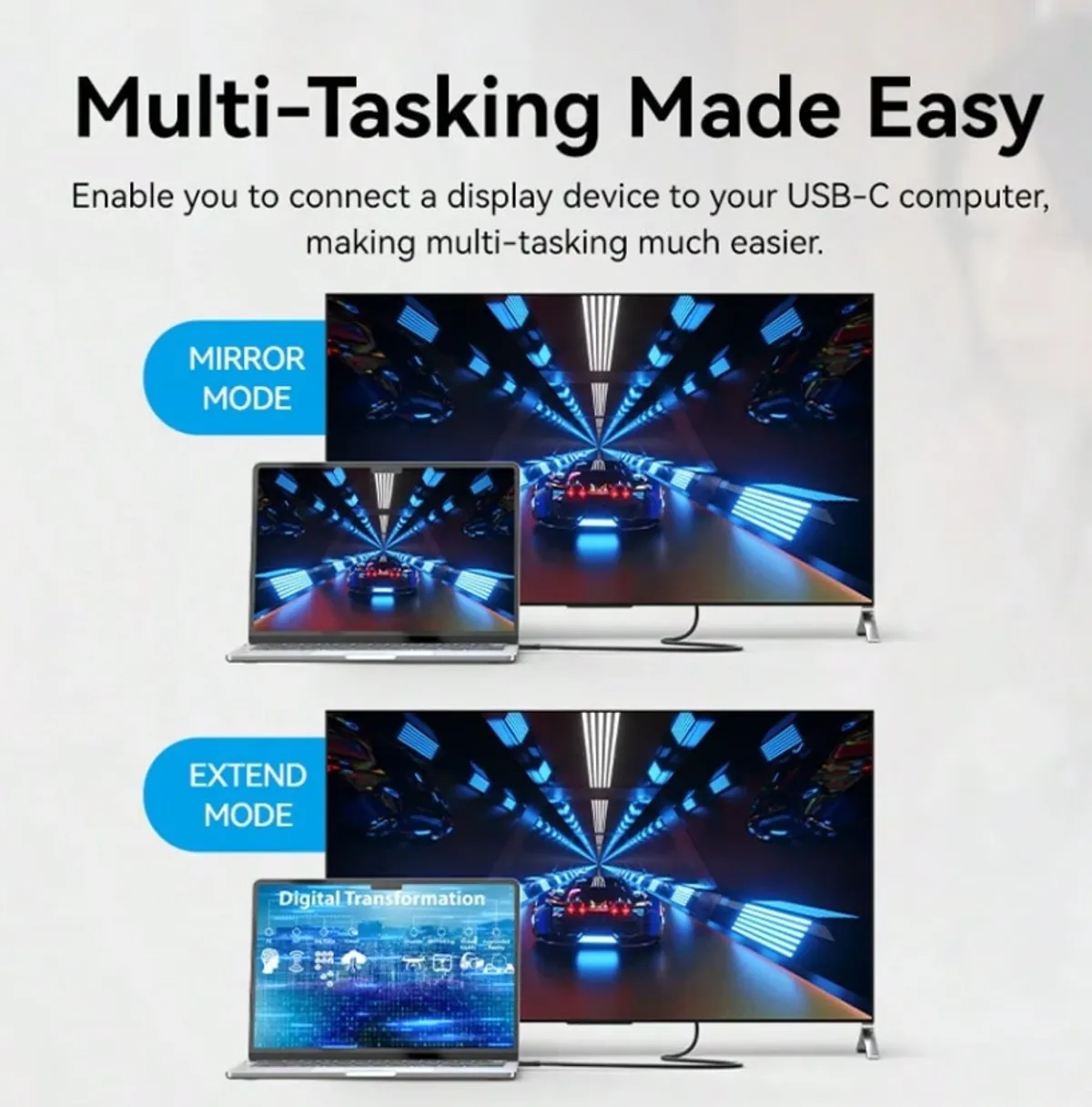 VENTION 4K USB C To HDMI Cable, 6.5ft