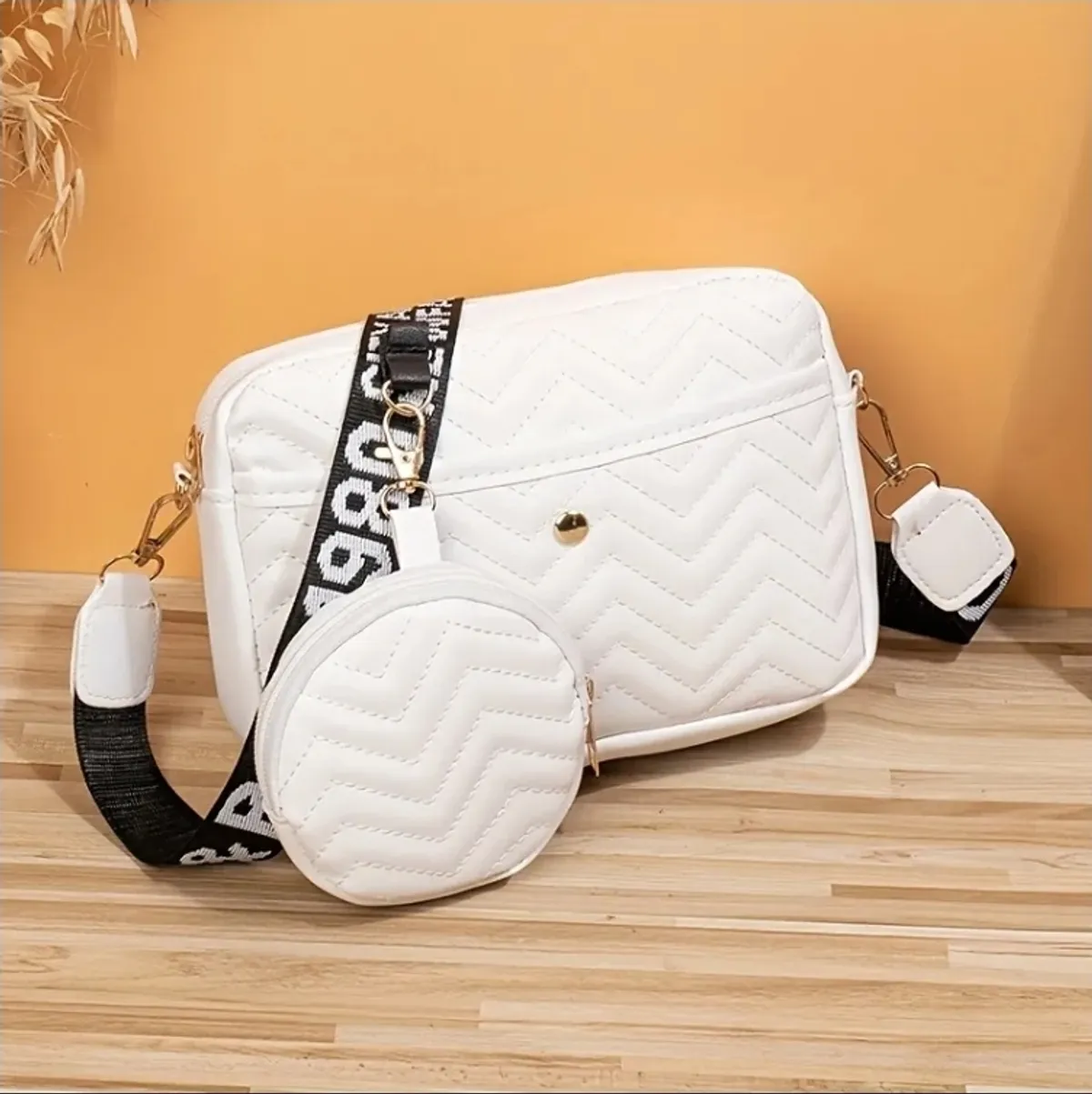 One Piece Wave Pattern Crossbody Shoulder Bag for Women