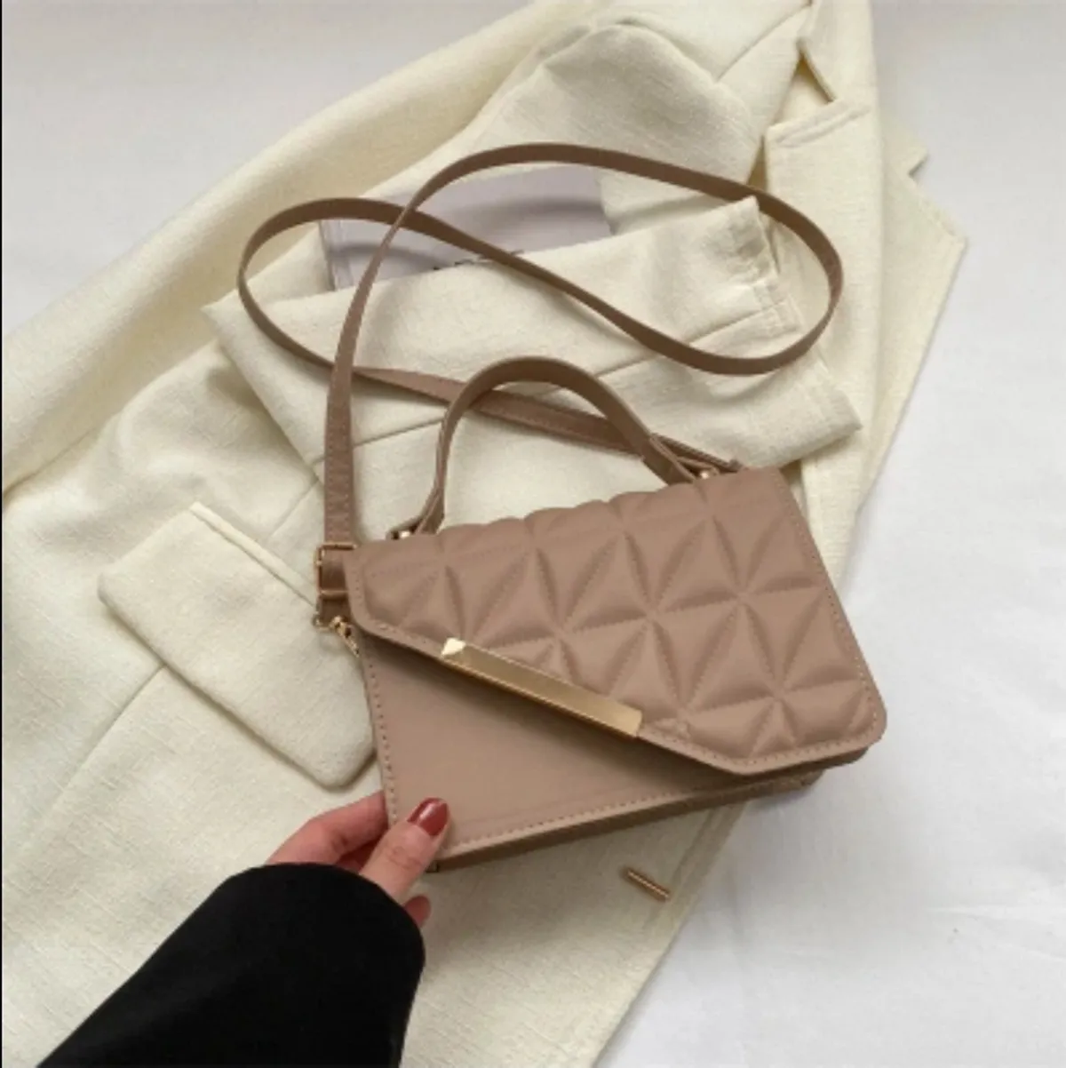 Designer Checkered Women'S Shoulder Bag - Trendy Square Crossbody Handbag