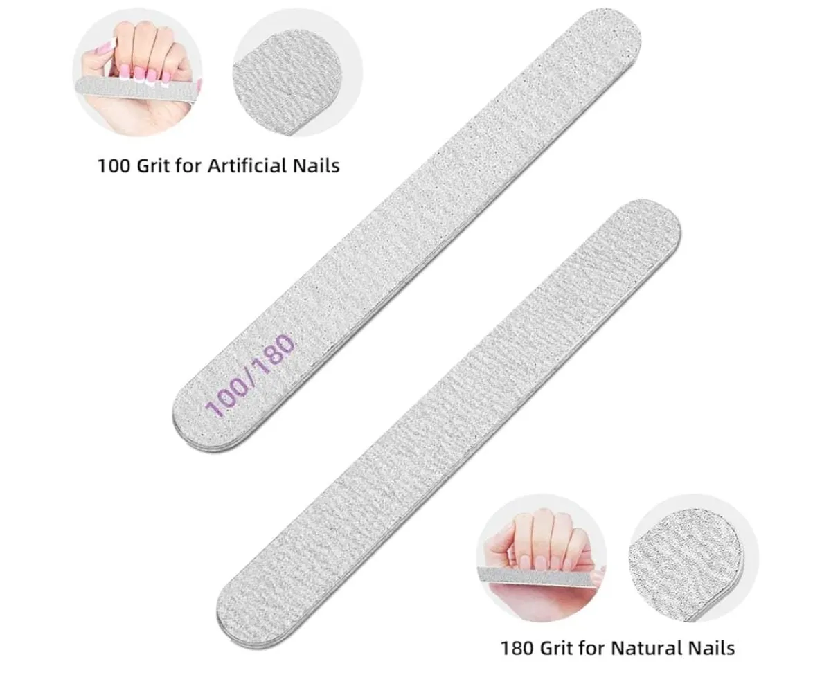 1Pc 100/180 Grit Nail Files Double Sided Emery Boards Coarse And Medium Nail File For Acrylic Nails And Natural Nails