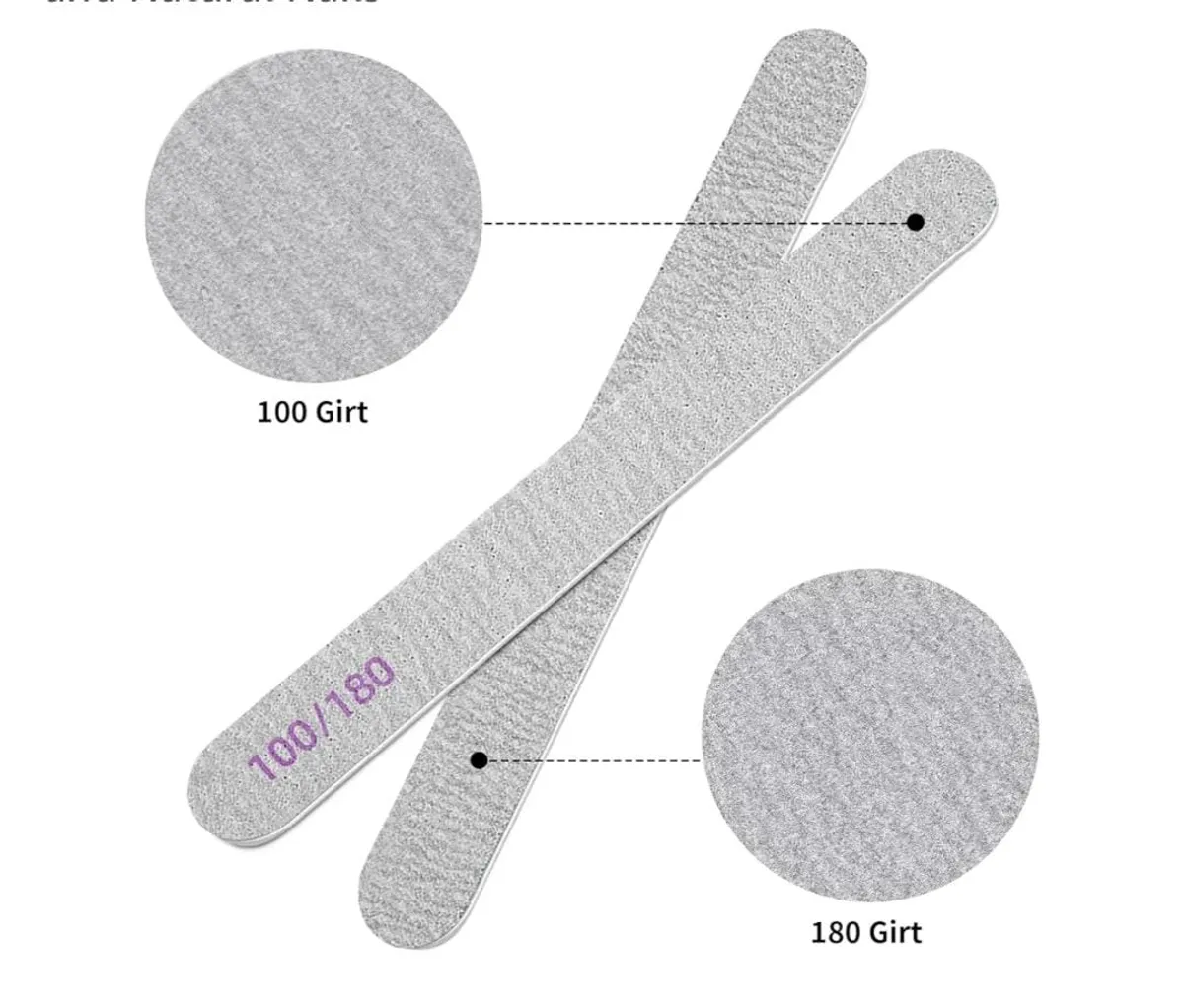 1Pc 100/180 Grit Nail Files Double Sided Emery Boards Coarse And Medium Nail File For Acrylic Nails And Natural Nails