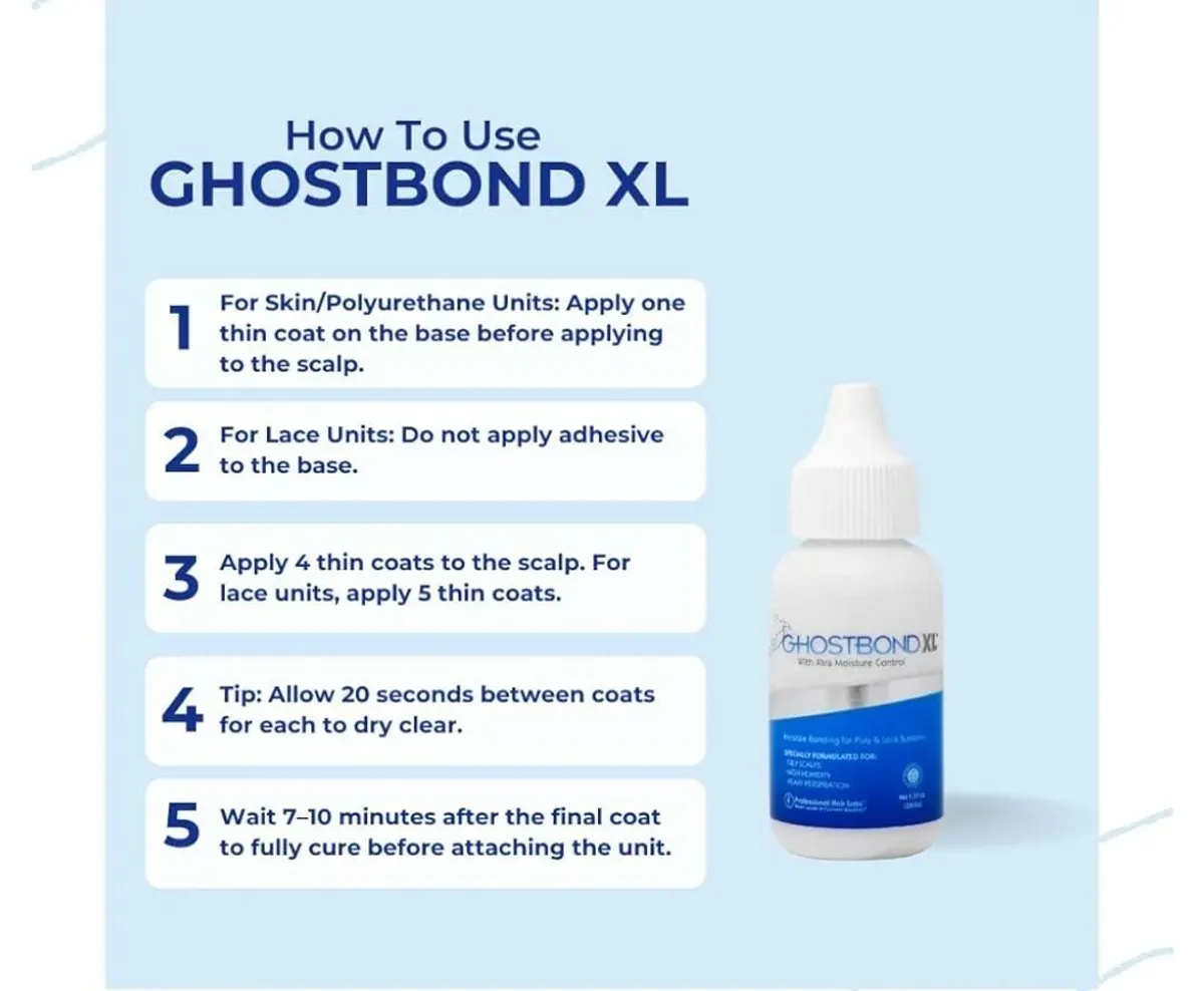 Ghost Bond XL Hair Replacement Adhesive - 1.3oz - Invisible Bonding Glue