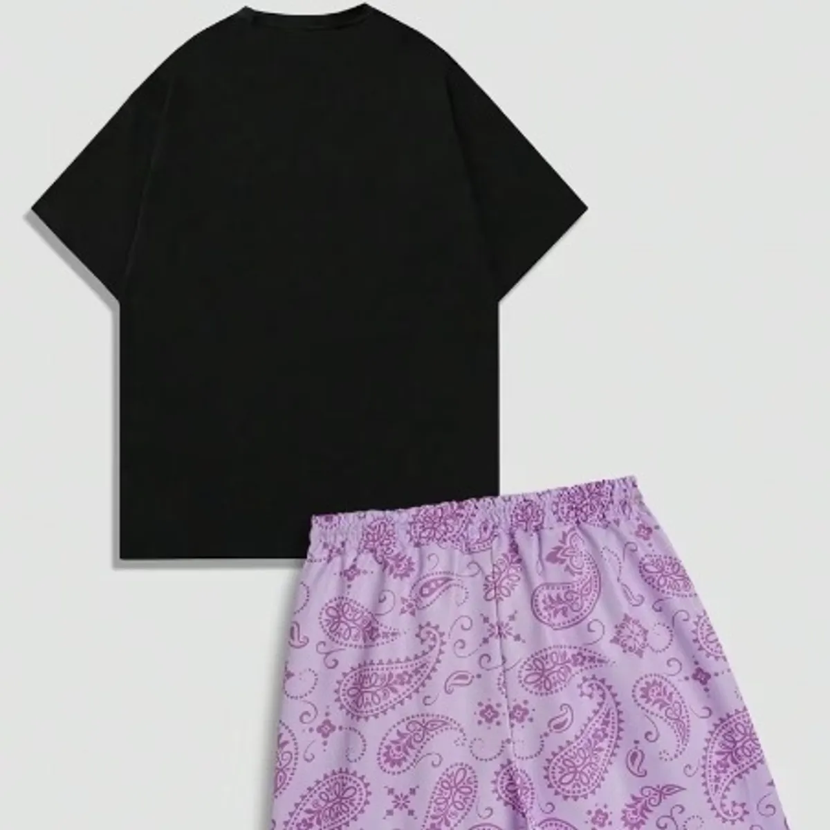 Men'S  Two-Piece Short-Sleeve T-Shirt And Shorts Set-Size S