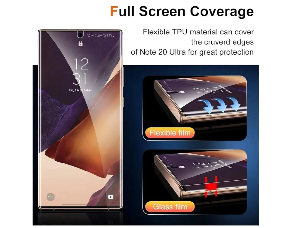 2 Pack Compatible Tempered Glass Compatible With Samsung Galaxy Note 20 Ultra