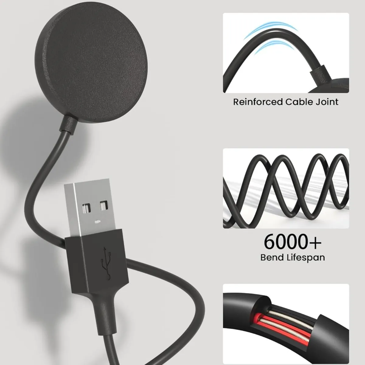 Bicmice Charger for Samsung Galaxy Watch 7/Ultra/FE/6/6 Classic/5 Pro/5/4/4 Classic/3/Active 2/Active 3.3Ft USB Charging Cable Replacement for Galaxy Watch Charging Dock