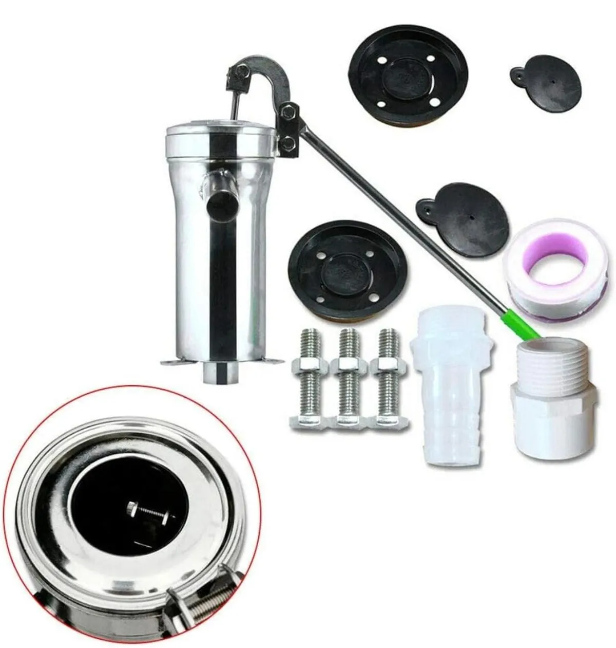 Well Pump, Stainless Steel Deep Well Hand Pump Water Suction, 10m Suction Depth For Home Garden Yard