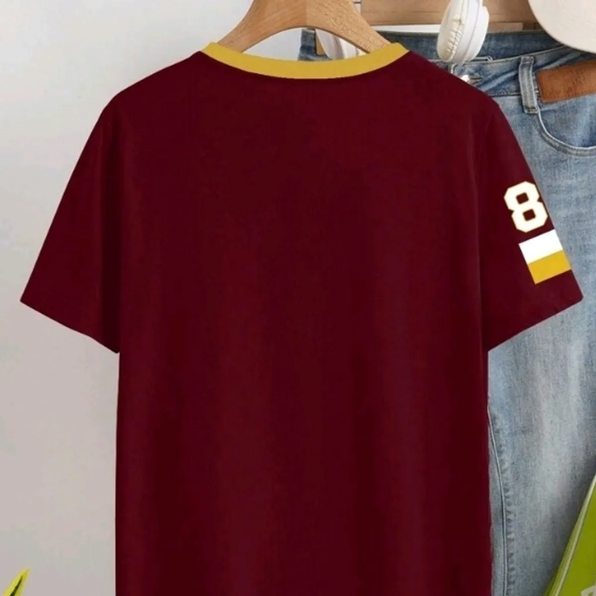 Women's Colorblock Number Print T-Shirt Graphic Tees -Size XS