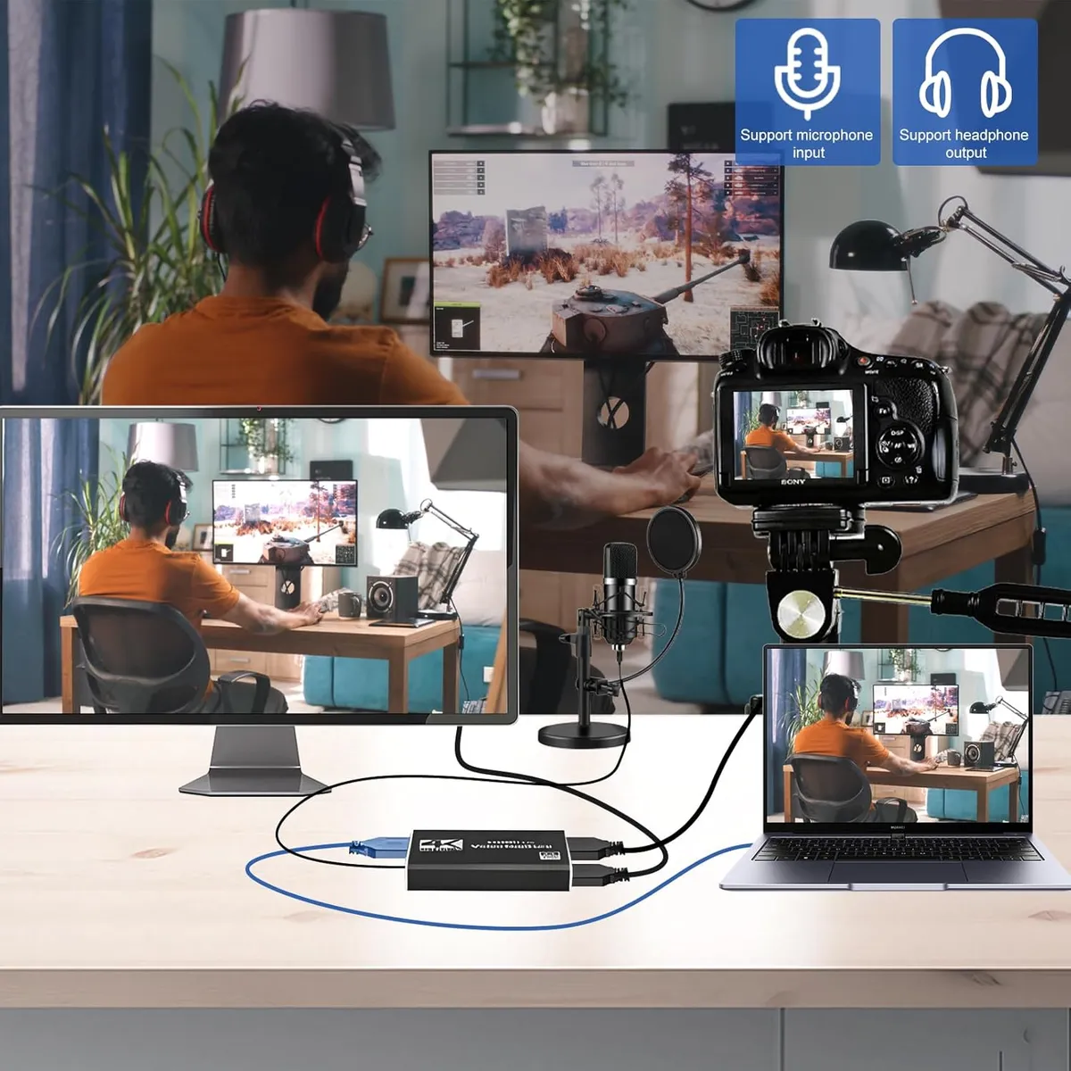 4K Capture Card Game Capture Card 1080P 60FPS for Streaming