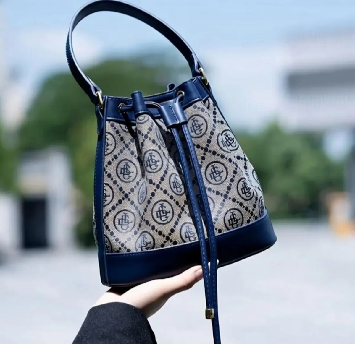 Handbag For Women Is Made of Exquisite Embroidered Fabric Features   Adjustable  Shoulder Strap, And A Mini Purse            (Colour Blue)