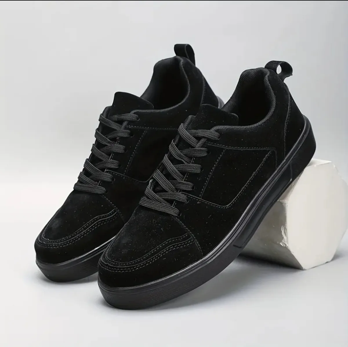 Men's Black Shoes, Anti-Slip, Shock-Absorbing Soft Sole Sneakers -Size 9