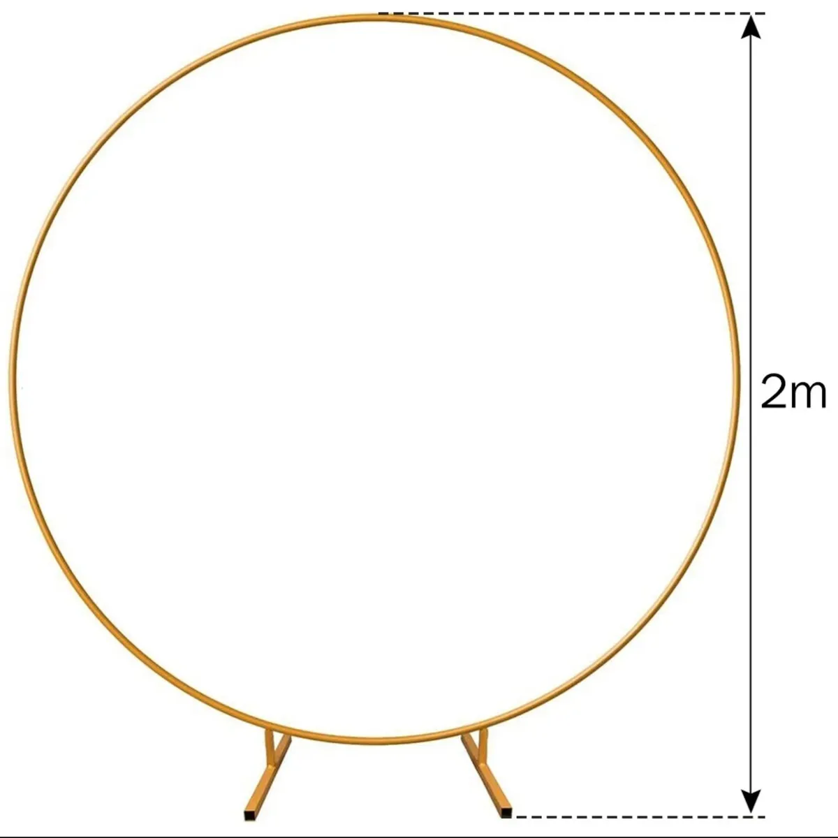 2M/2.2M Gold Round Hoop Arch Frame Backdrop Stand Frame Flower Display Wedding