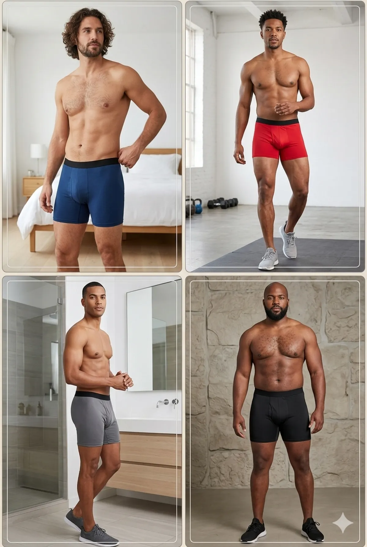 5pcs / Set Of Mens Briefs ( Colours Black, Red, Blue and Grey) - Size XL