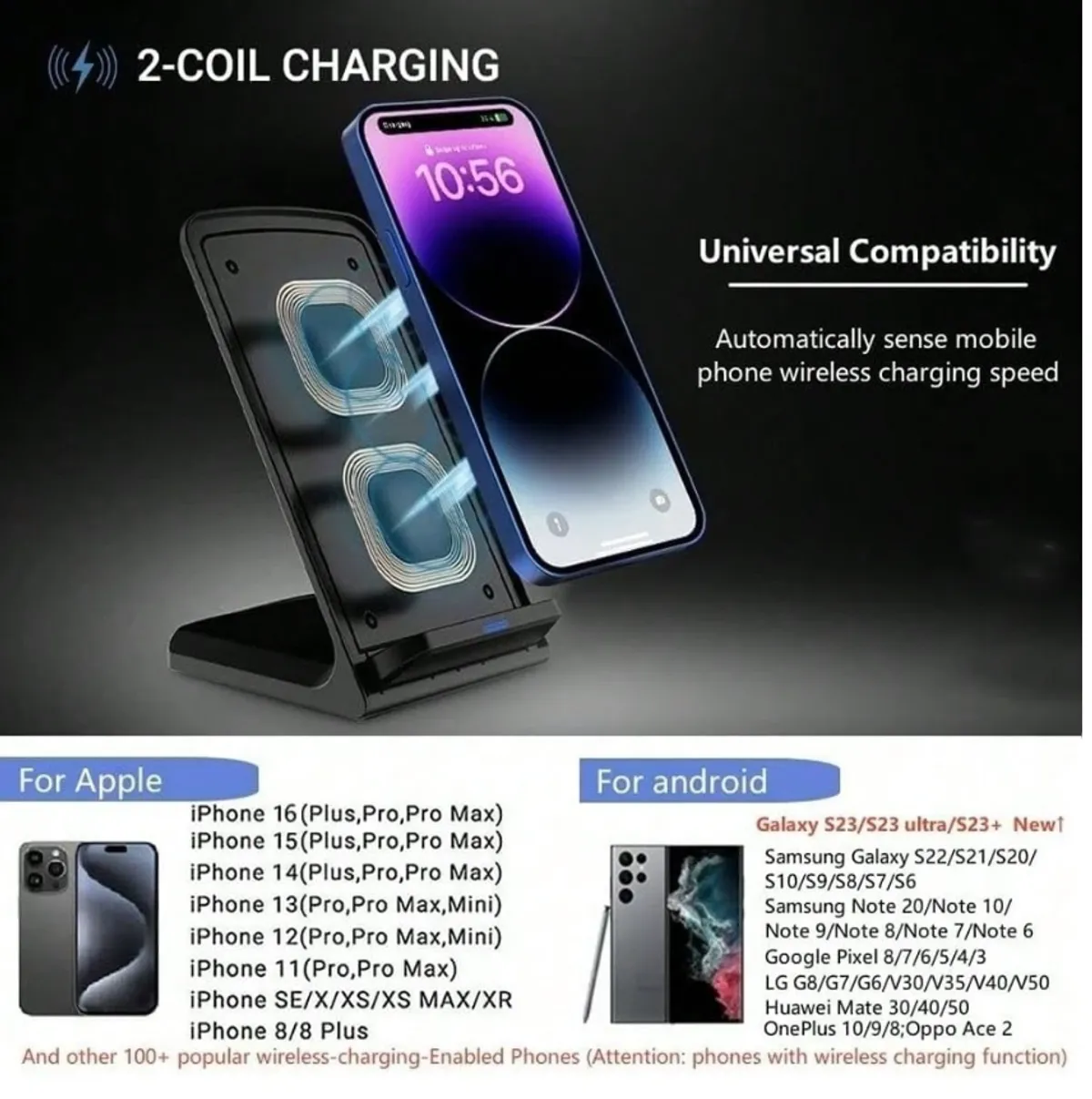 15W Wireless Charger, BLK
