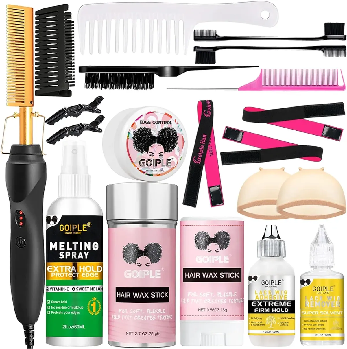 Electric Hot Comb Hair Straightener, Deluxe Electrical Straightening Comb Curling Iron for Natural Black Wigs, Hot Comb Electric for Wigs Pressing Combs