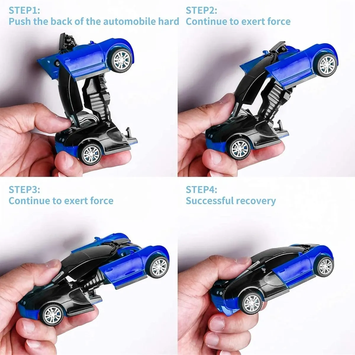Inertia Collision Action Figure Transformer Car Toy - 2016-5A - Red