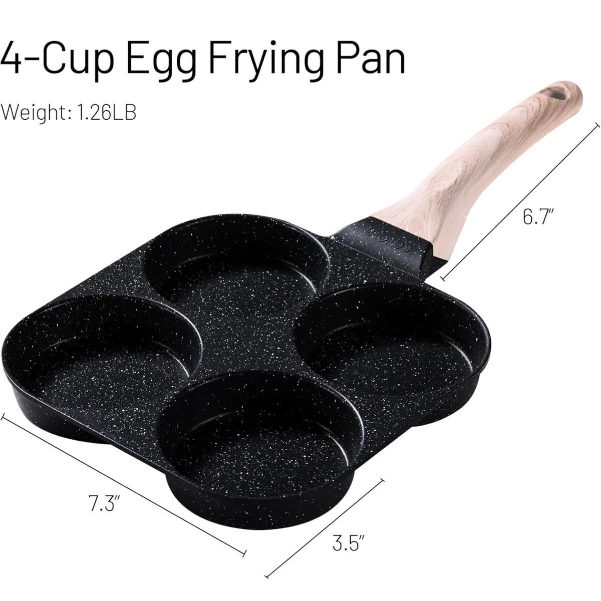 Egg Pan Omelette Pan, 4-Cup Nonstick Granite Omelette Skillet