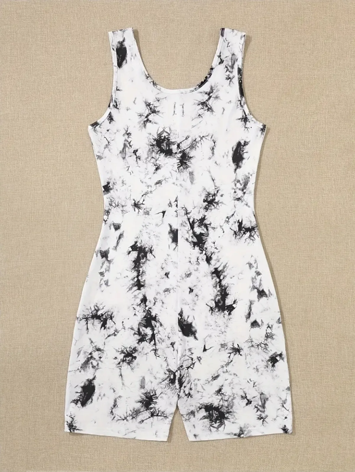 Women's Tie-Dye Print Bodycon Jumpsuit - Size M