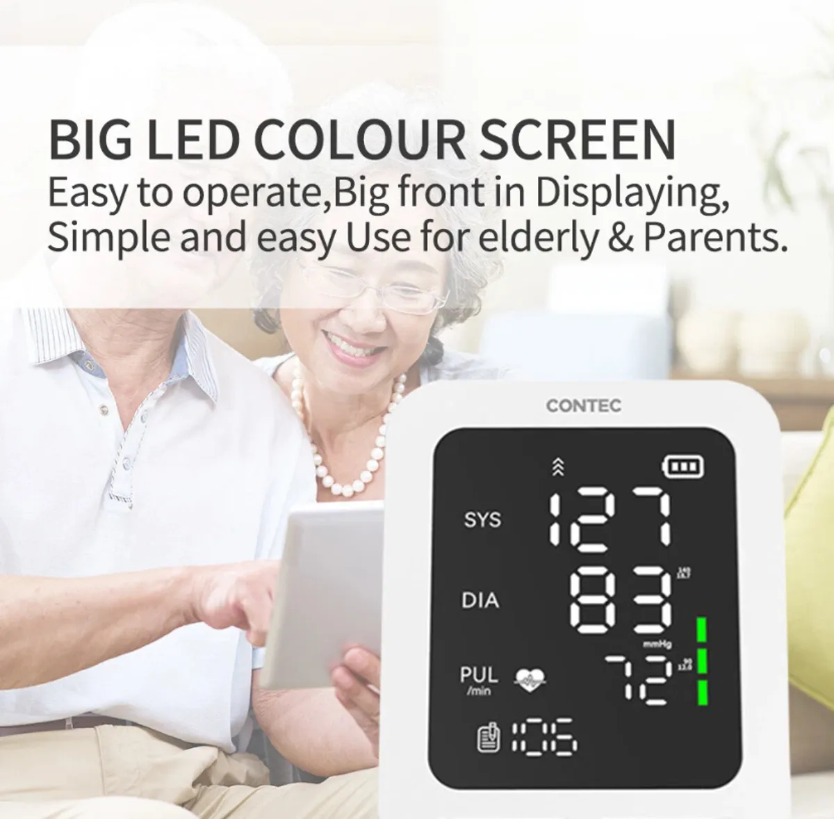 Blood Pressure Monitor LED Screen Electronic Sphygmomanometer Adult BP Cuff Monitor Blood Pre
