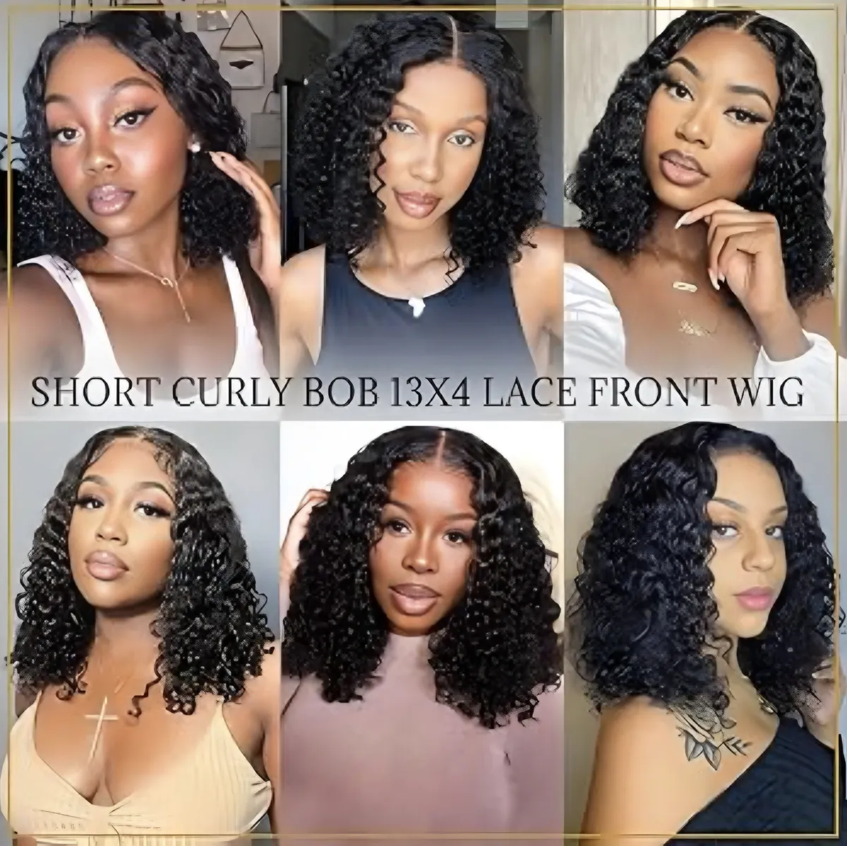 12 Inch Water Wave Short Bob Wig Human Hair 13x4 Hd Lace Front Wigs Human Hair 180% Density Deep Curly Lace Frontal Wigs for Black Women Pre Plucked Glueless Wig Wet And Wavy Natural Black