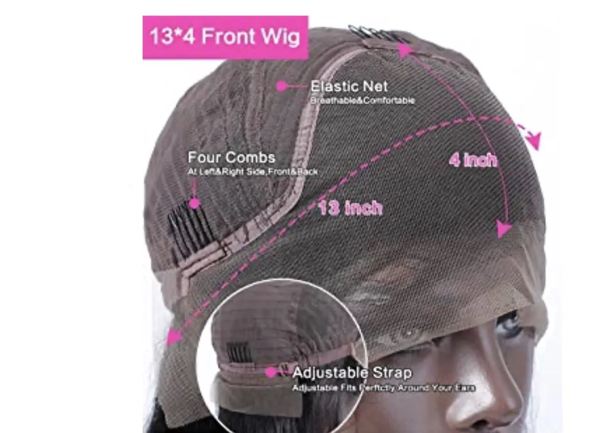 14 inch Kinky Curly Lace Front Wigs Human Hair 13x4 Brazilian Kinky Curly Glueless 180% Density Lace Front Wigs for Black Women Pre-Plucked with Baby Hair Natural Black.