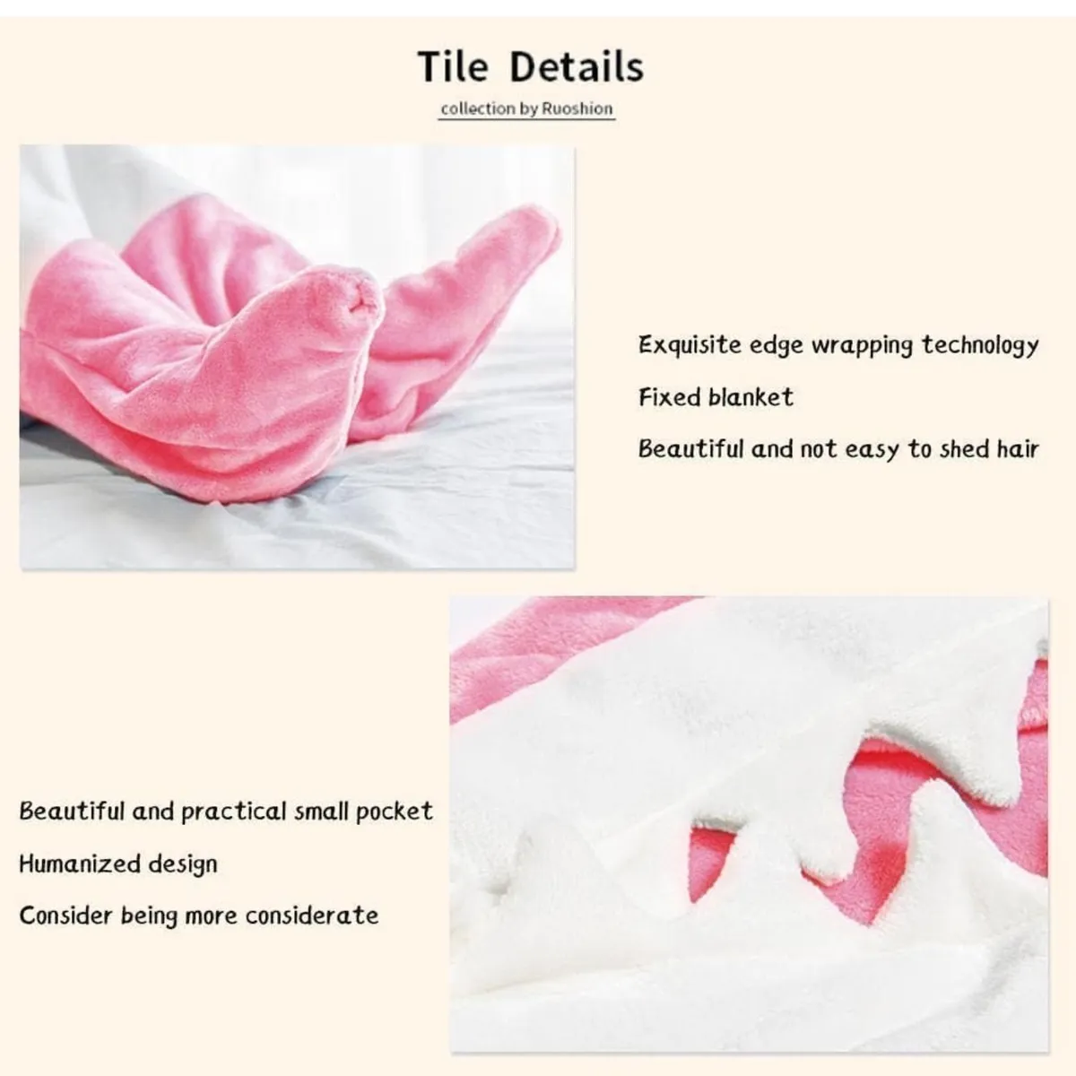 Shark Blanket Hoodie Adult,Pink Wearable Flannel Shark Tail Hoodie Onesie with Hood - Size: L