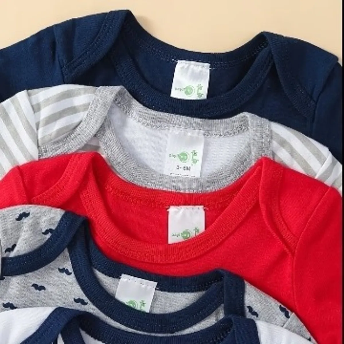 5pcs Set Baby Boy Cartoon Triangle Onesie-Size 0-3M
