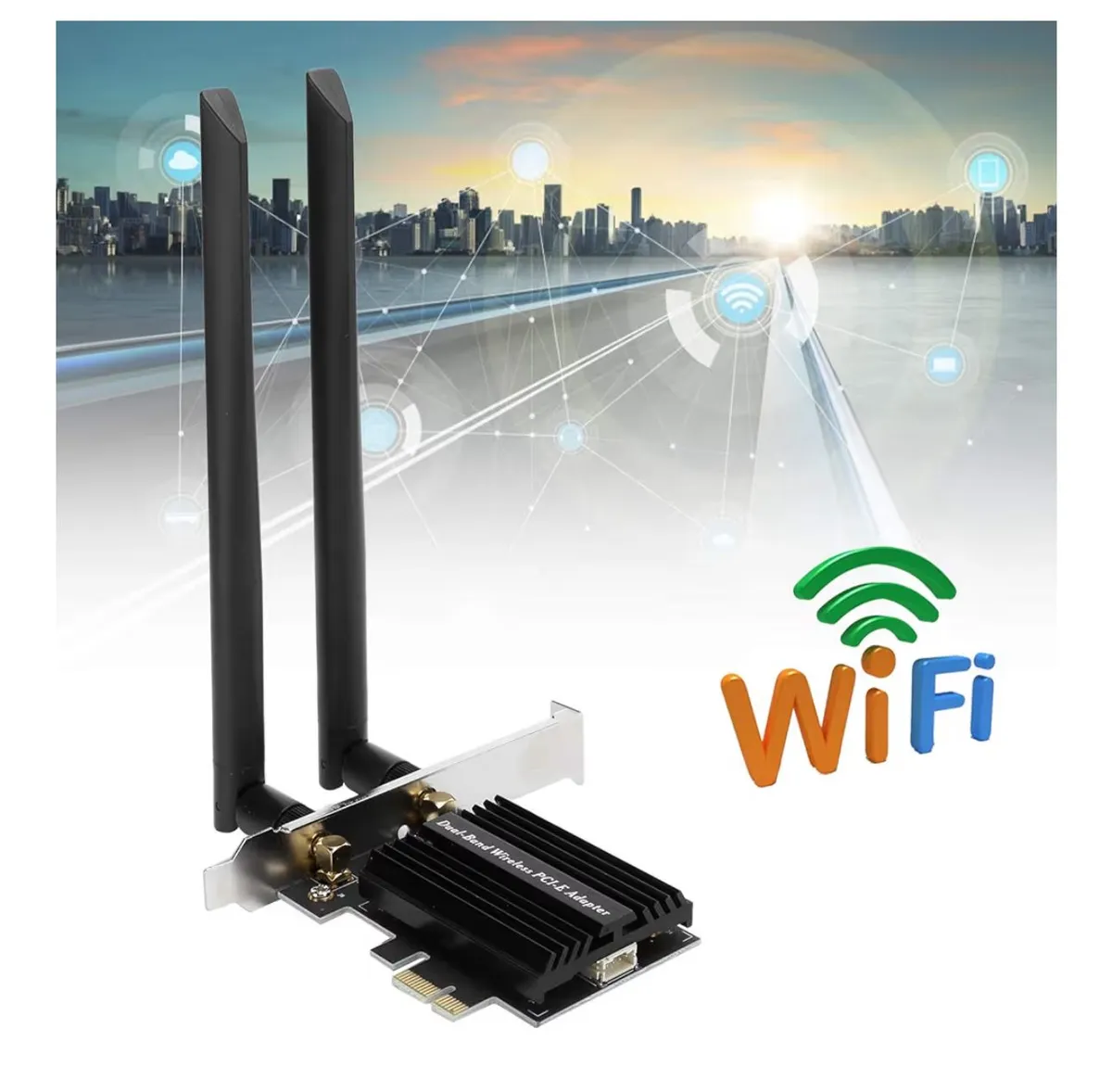 T osuny PCIe WiFi 6 (802.11ax) Bluetooth 5.1 AX 3000 Mbps Desktop WLAN Adapter Dual Band PCI-E Wireless WiFi Network Adapter Card For PC
