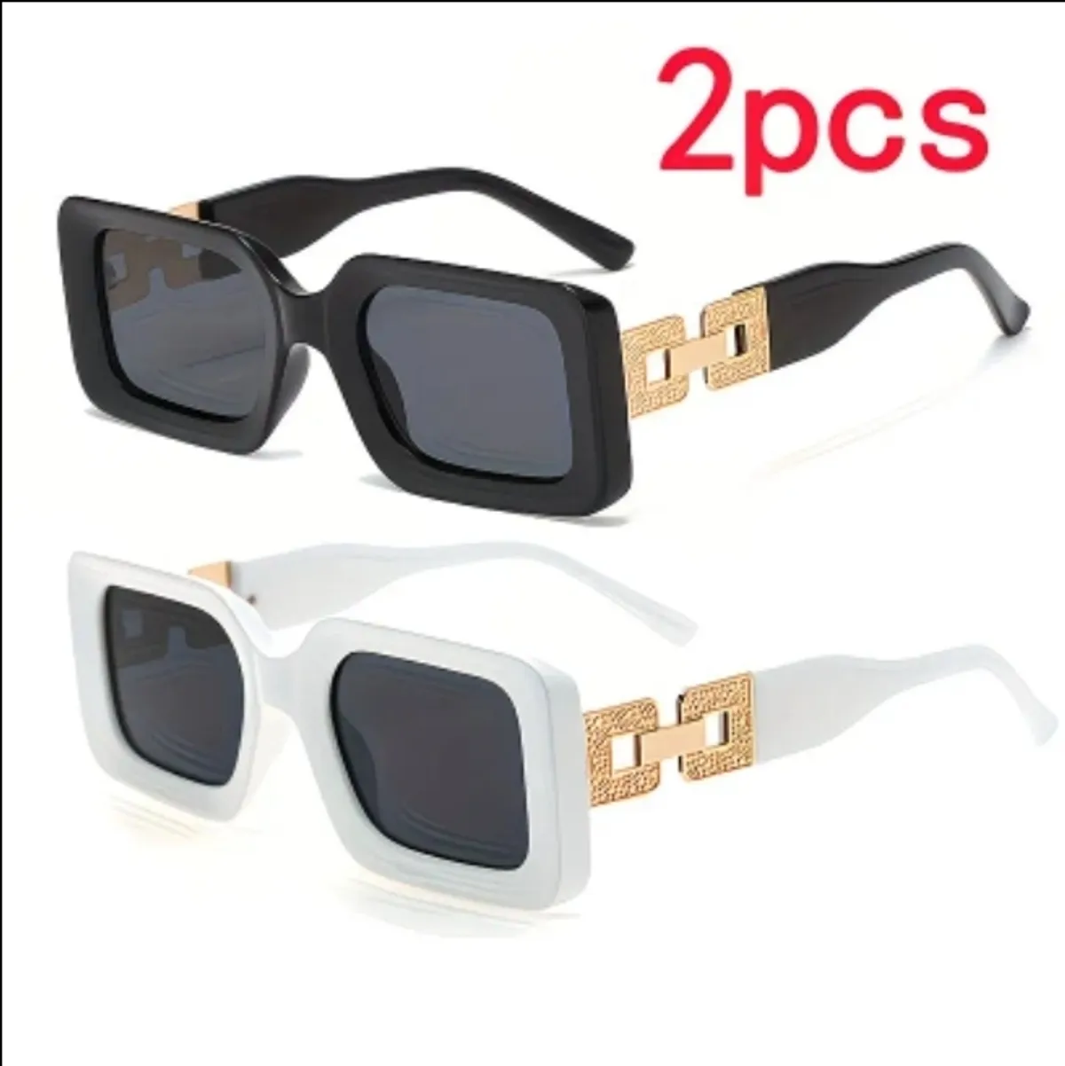 2pcs Large Full-Frame Glasses, Premium and Unique, Durable PC Frame
