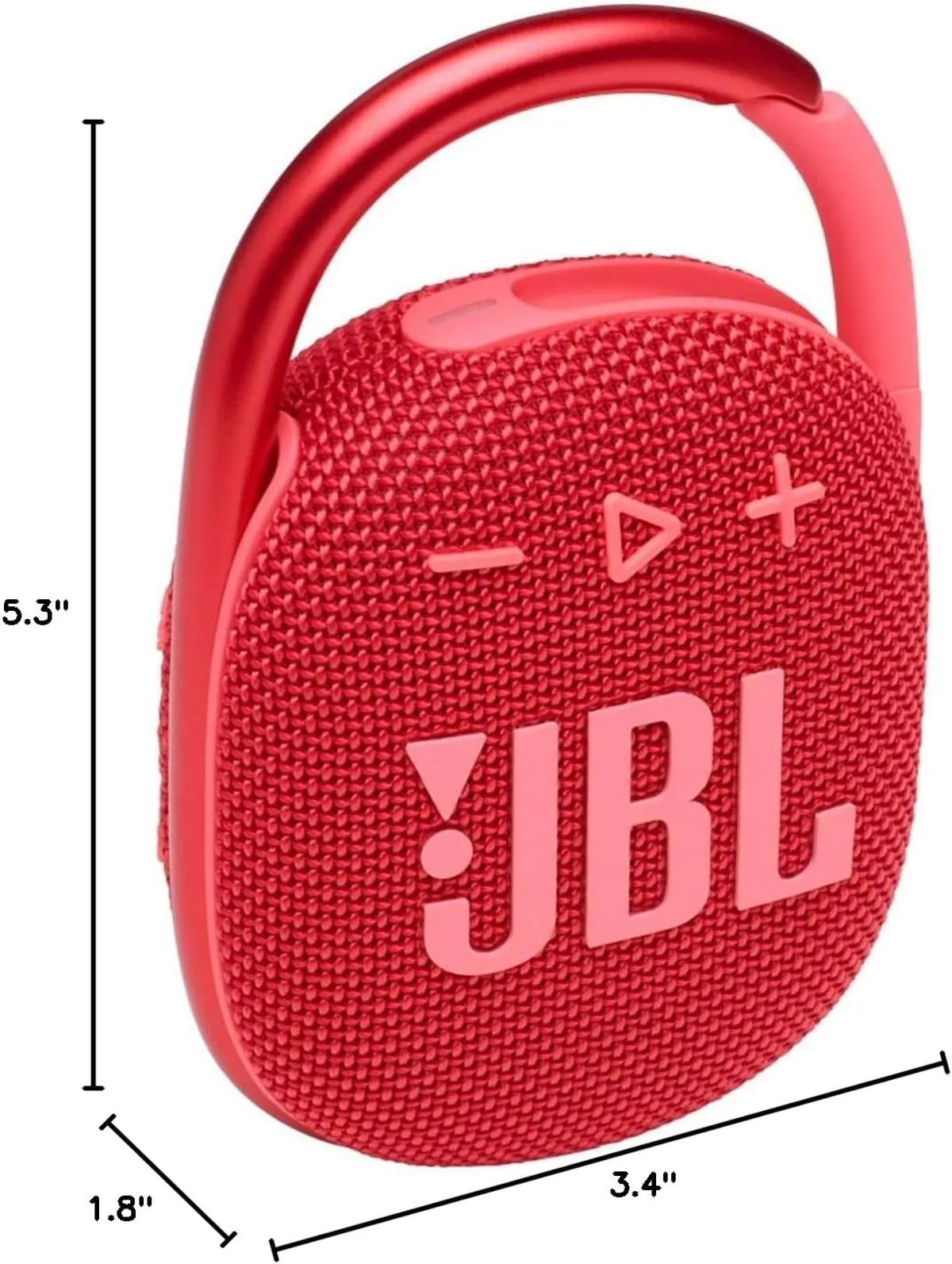 JBL Clip 4 - Premium Sound Portable Bluetooth Speaker,IP67 waterproof and dustproof, 10 hours playtime, Red