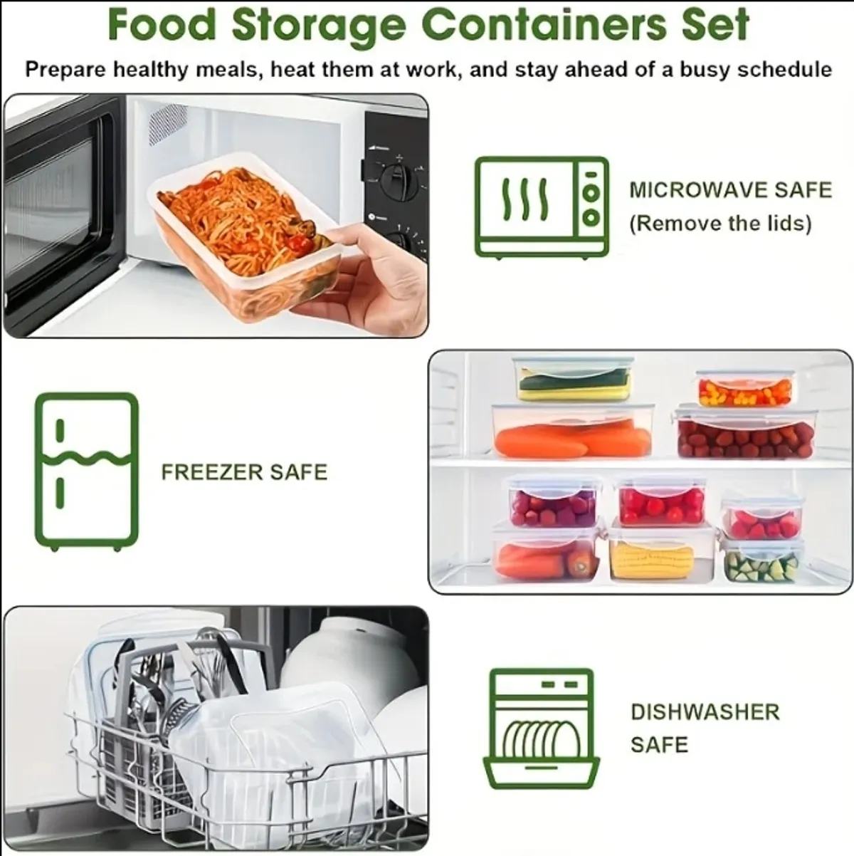 1pc Transparent Leak-Proof Plastic Food Storage Containers with Lid