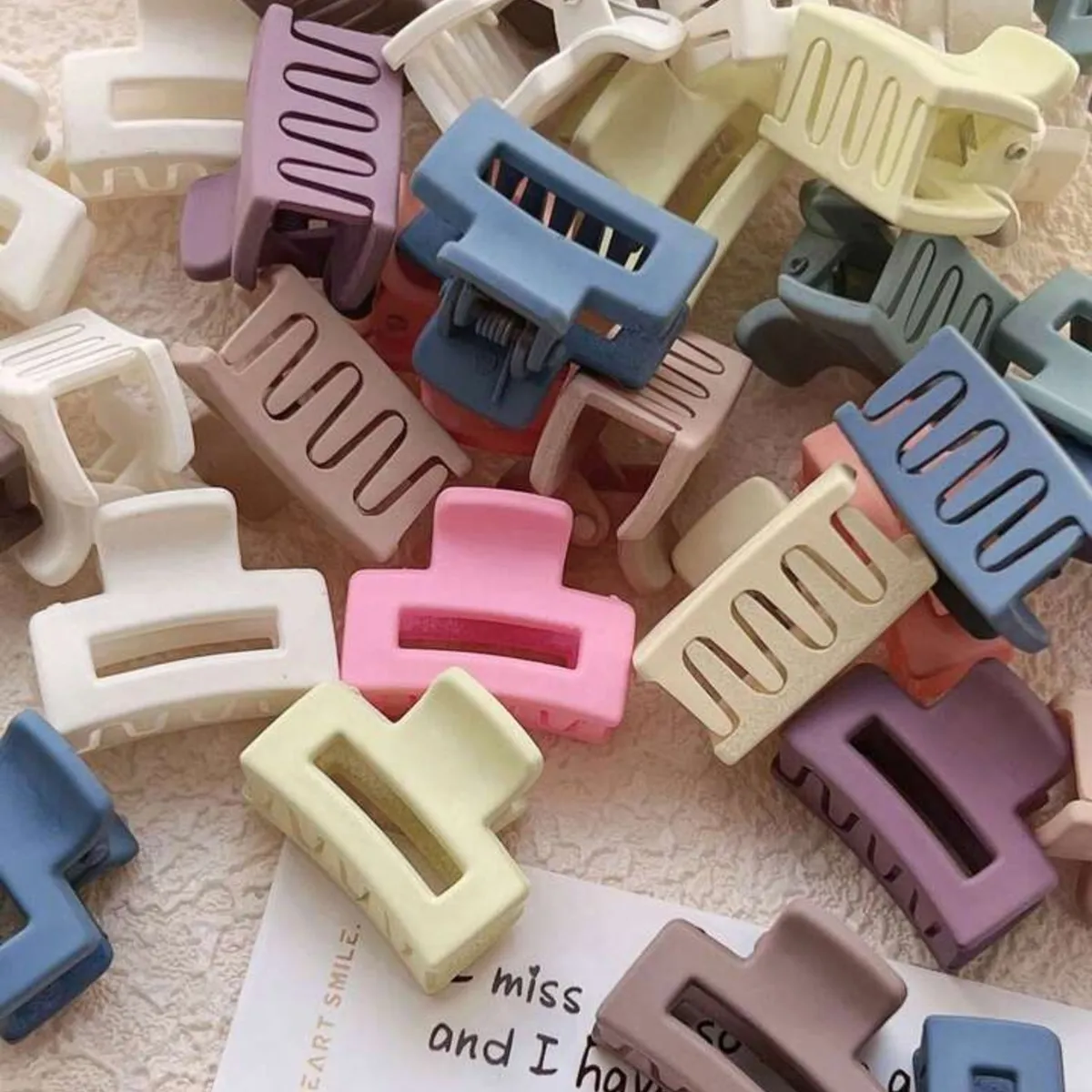 10pcs Random Color Matte Finish Cute Hair Clips