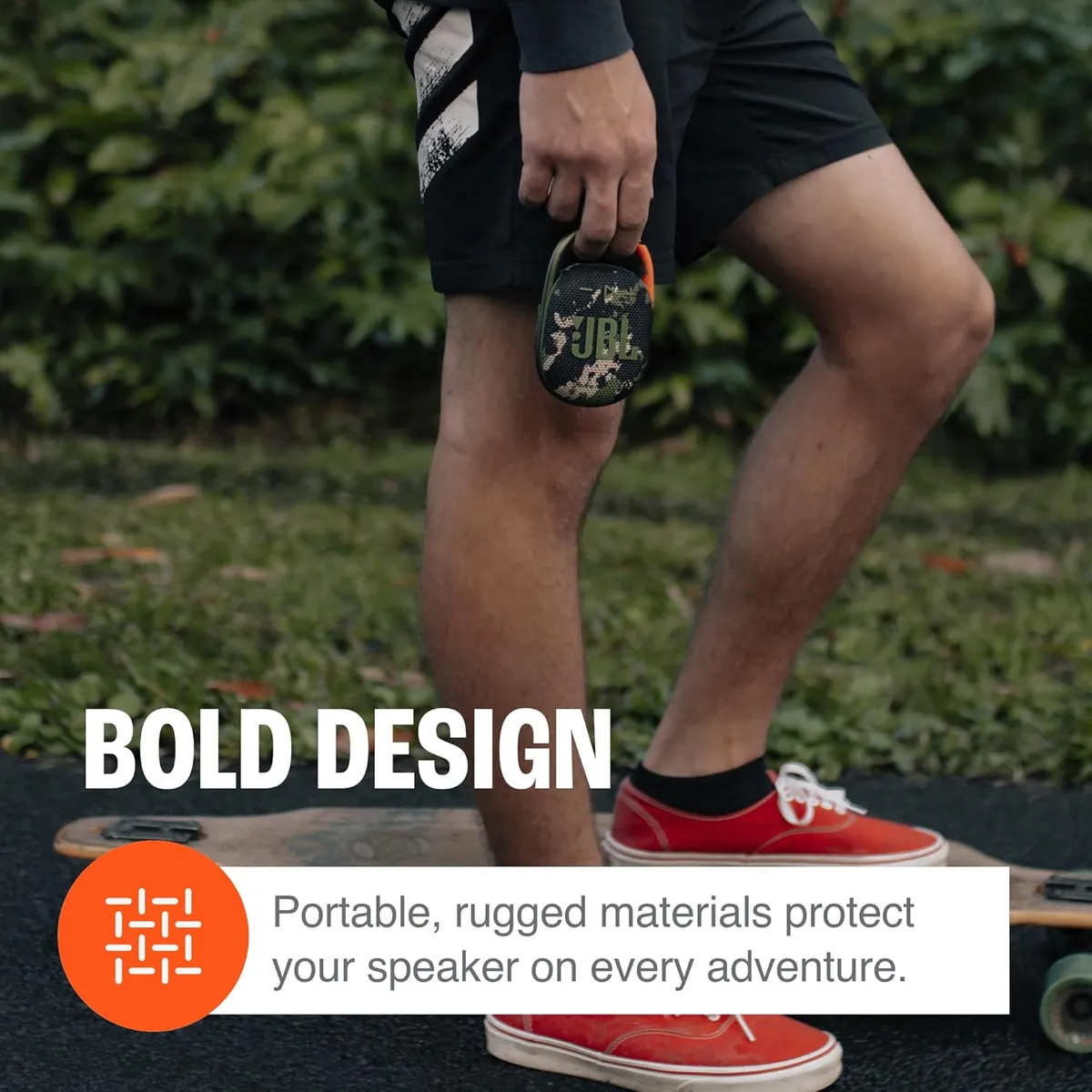 JBL Clip 4 - Premium Sound Portable Bluetooth Speaker,IP67 waterproof and dustproof, 10 hours playtime, Camouflage