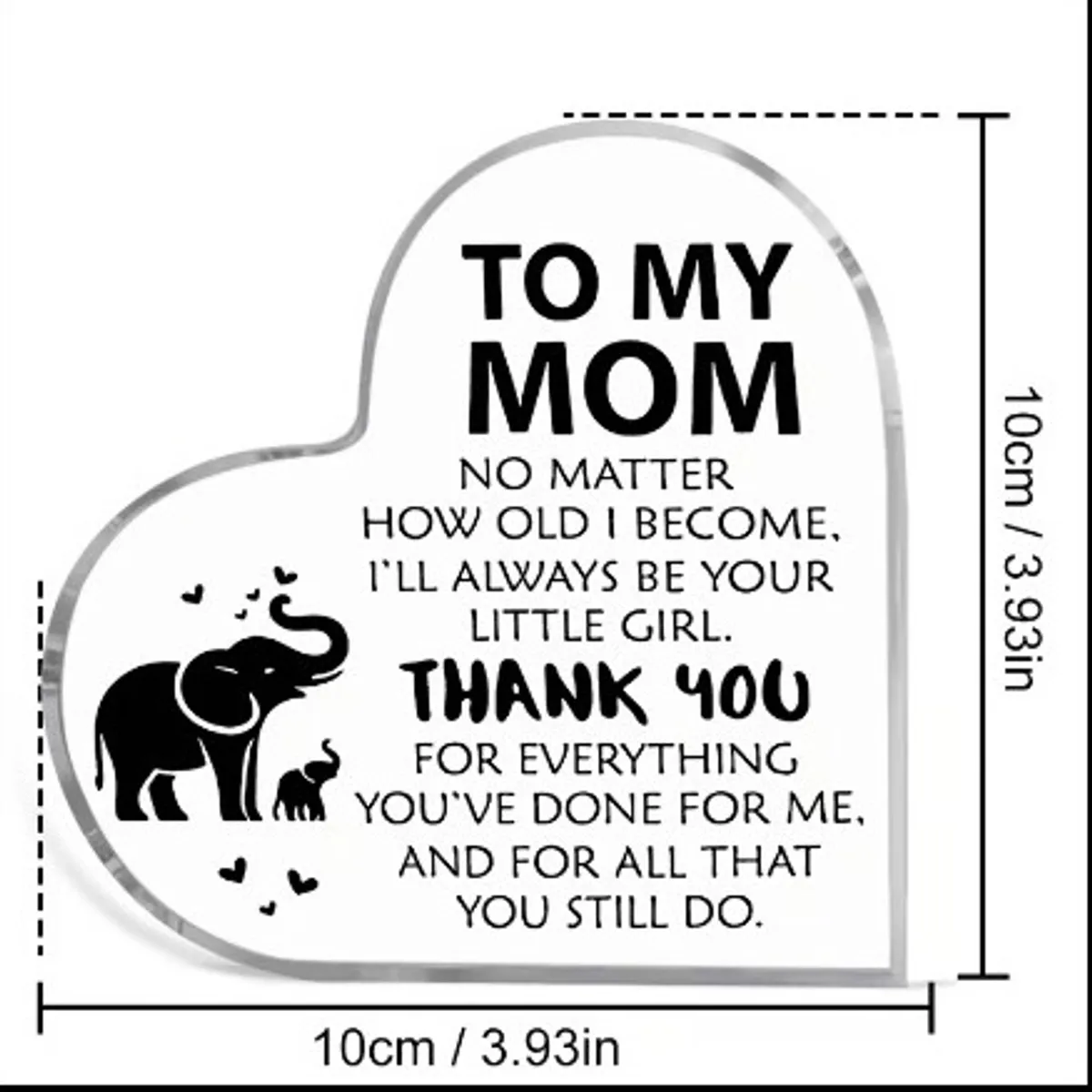 2D Flat, 1pc Retro Heart-Shaped Acrylic Plaque Suitable for Mother's Day Gifts