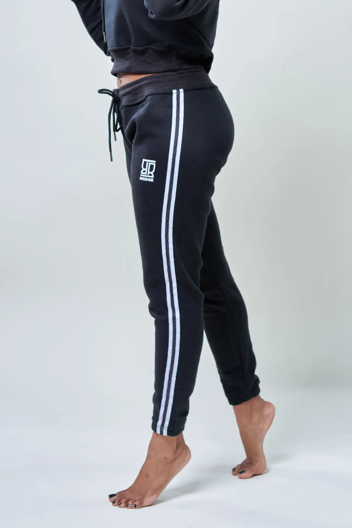 Crop Top Hoodie & Pants Suit, M