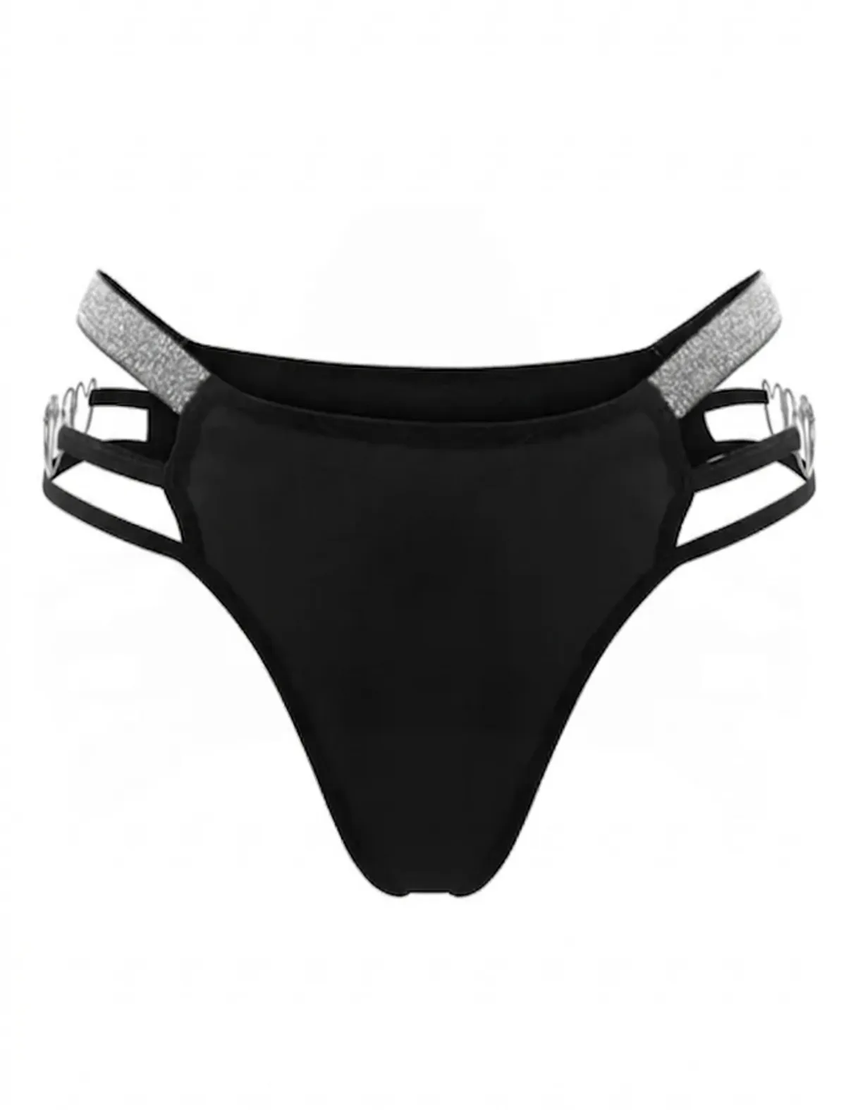 Women Solid Silver Ring Cheeky Lady's Panty - Size S