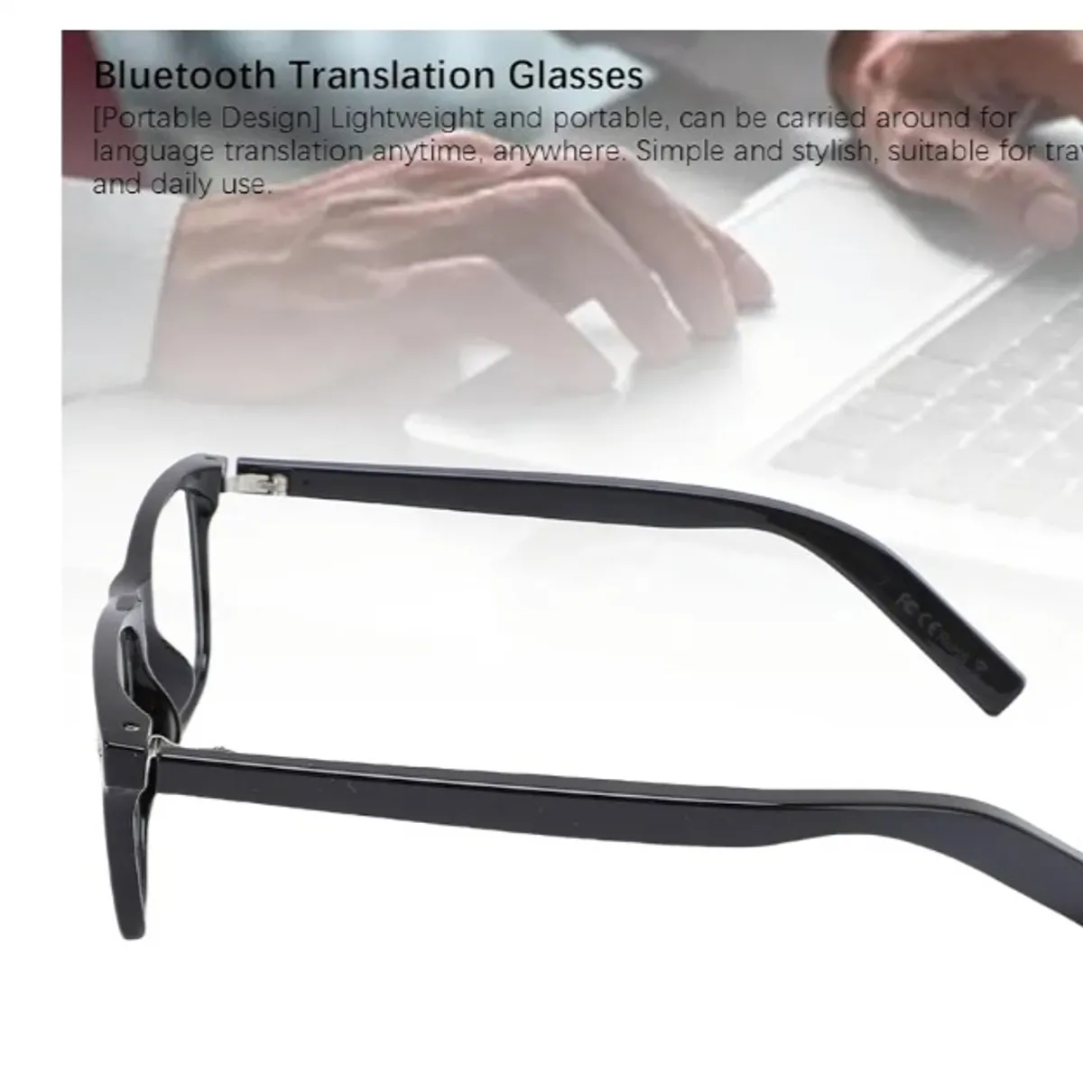 AI Smart Glasses Real Time Translation with Bluetooth for 100+ Languages, Bluetooth,Built in Mic & Speaker