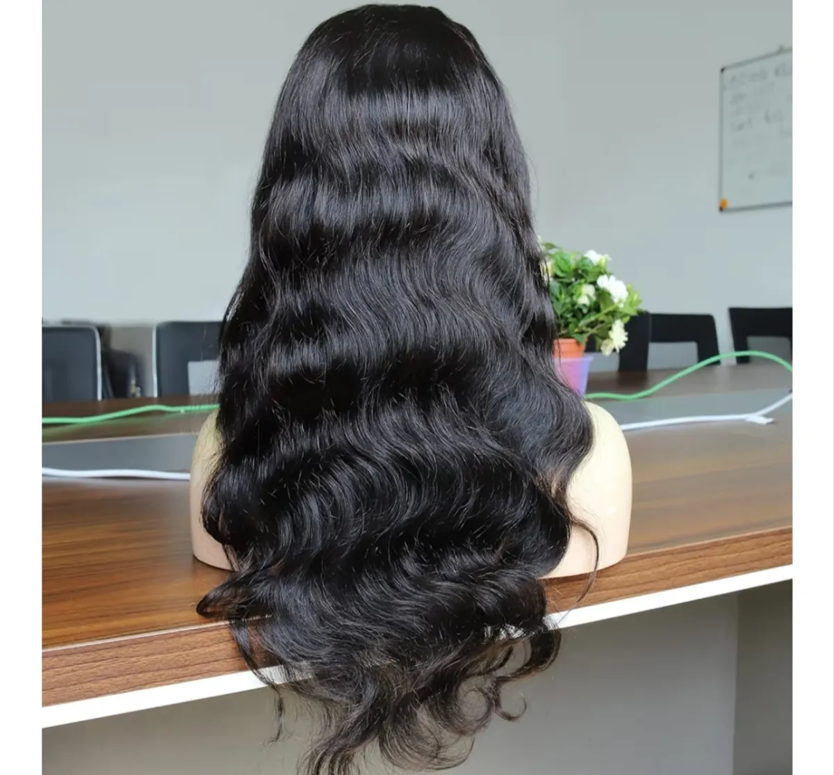 26 Inch Synthetic Lace Front Wig ( Colour Black)