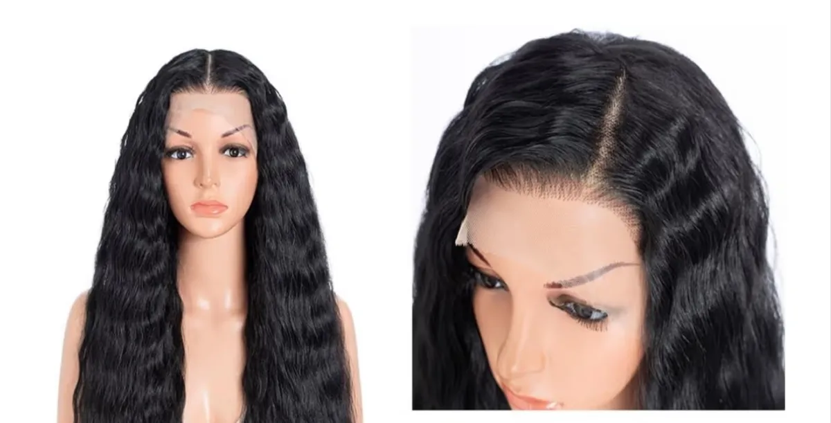 26 Inch Synthetic Lace Front Wig ( Colour Black)