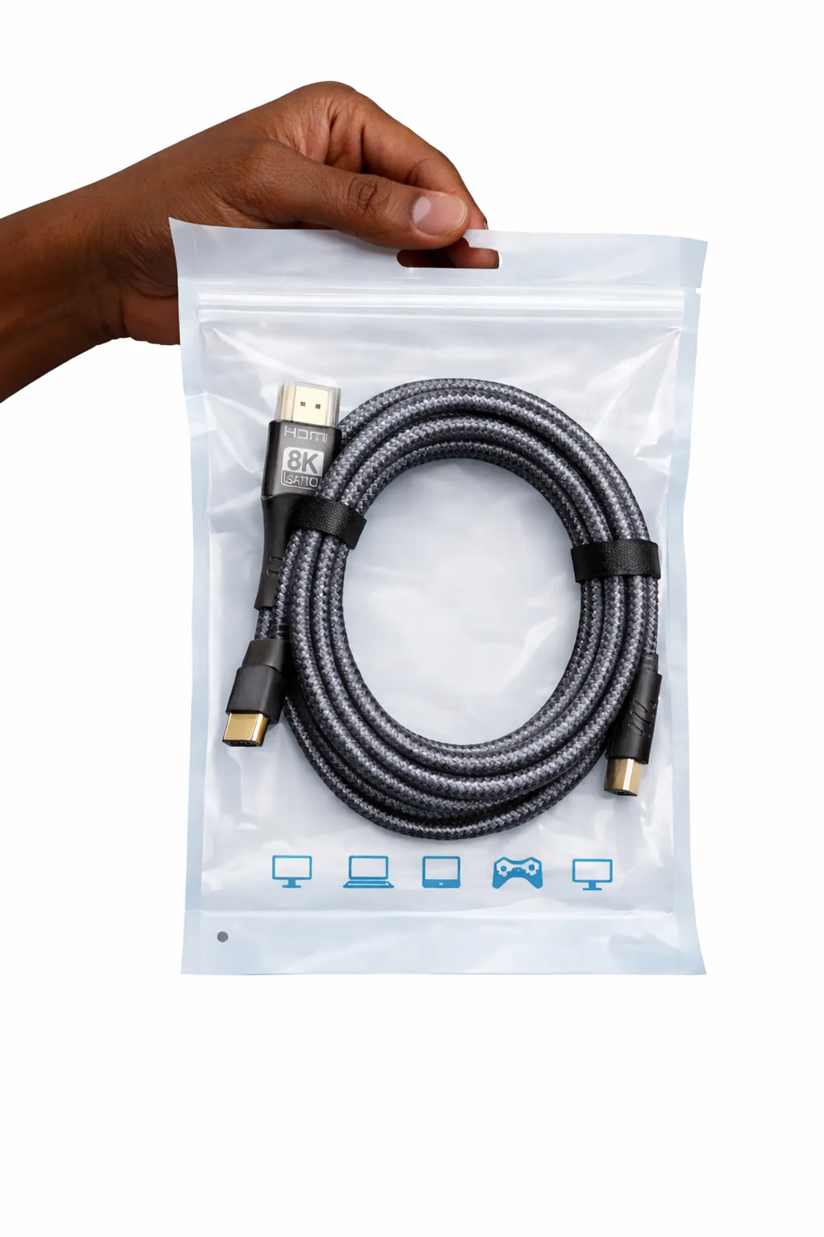 8K HDMI 2.1 Cable 1M , Ultra High Speed 48Gbps | PS5, Xbox, TV, Monitor, Laptop | Gold Plated