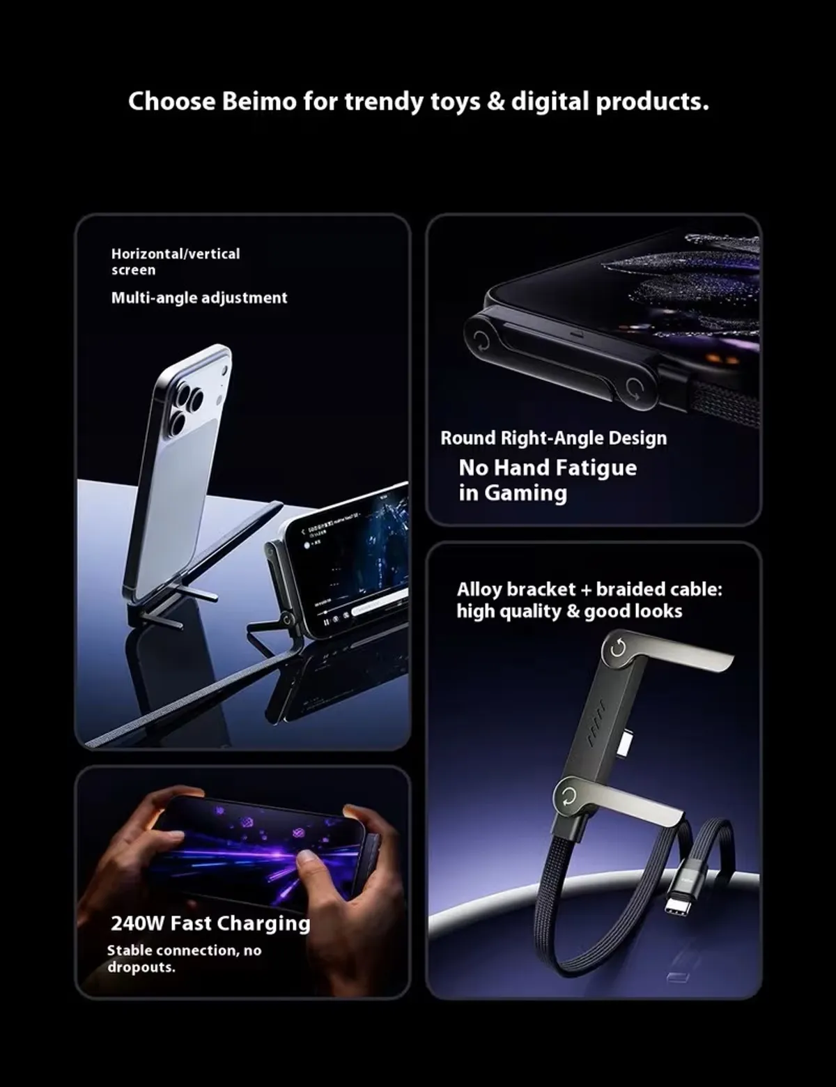 Phone Stand Charging Cable