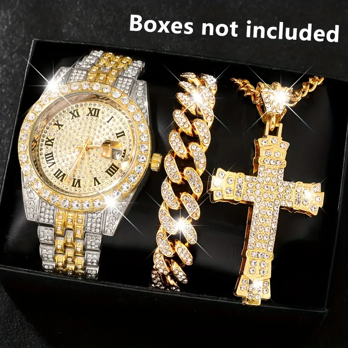 Luxury Gold Iced out Hip Hop Jewelry Set