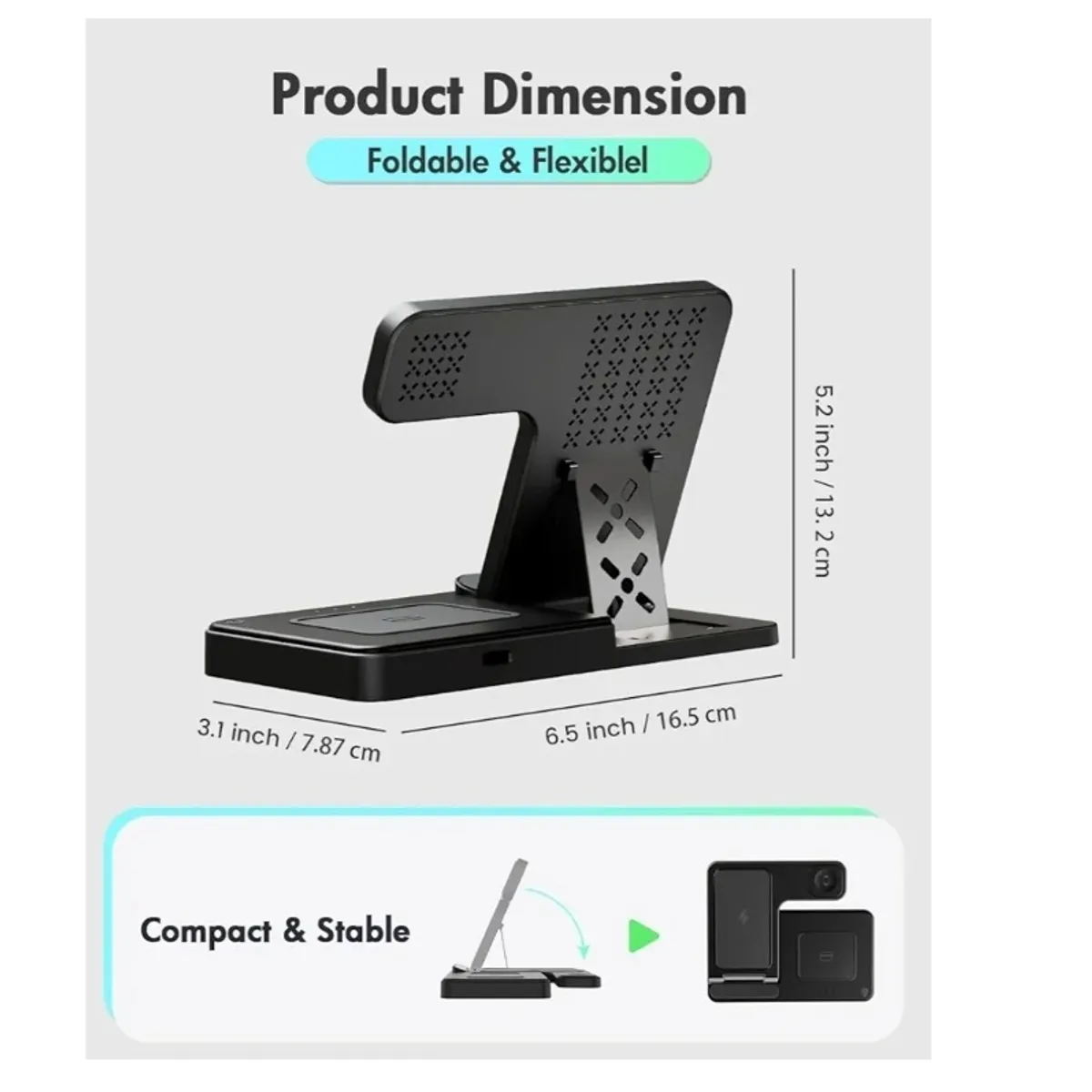 Wireless Charger iPhone Charging Station: 3 in 1 Charger Stand Multiple Devices for Apple