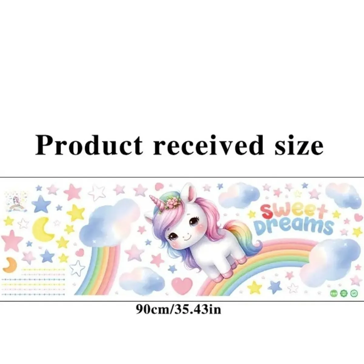2D Planar Unicorn Rainbow Star Pattern Wall Sticker