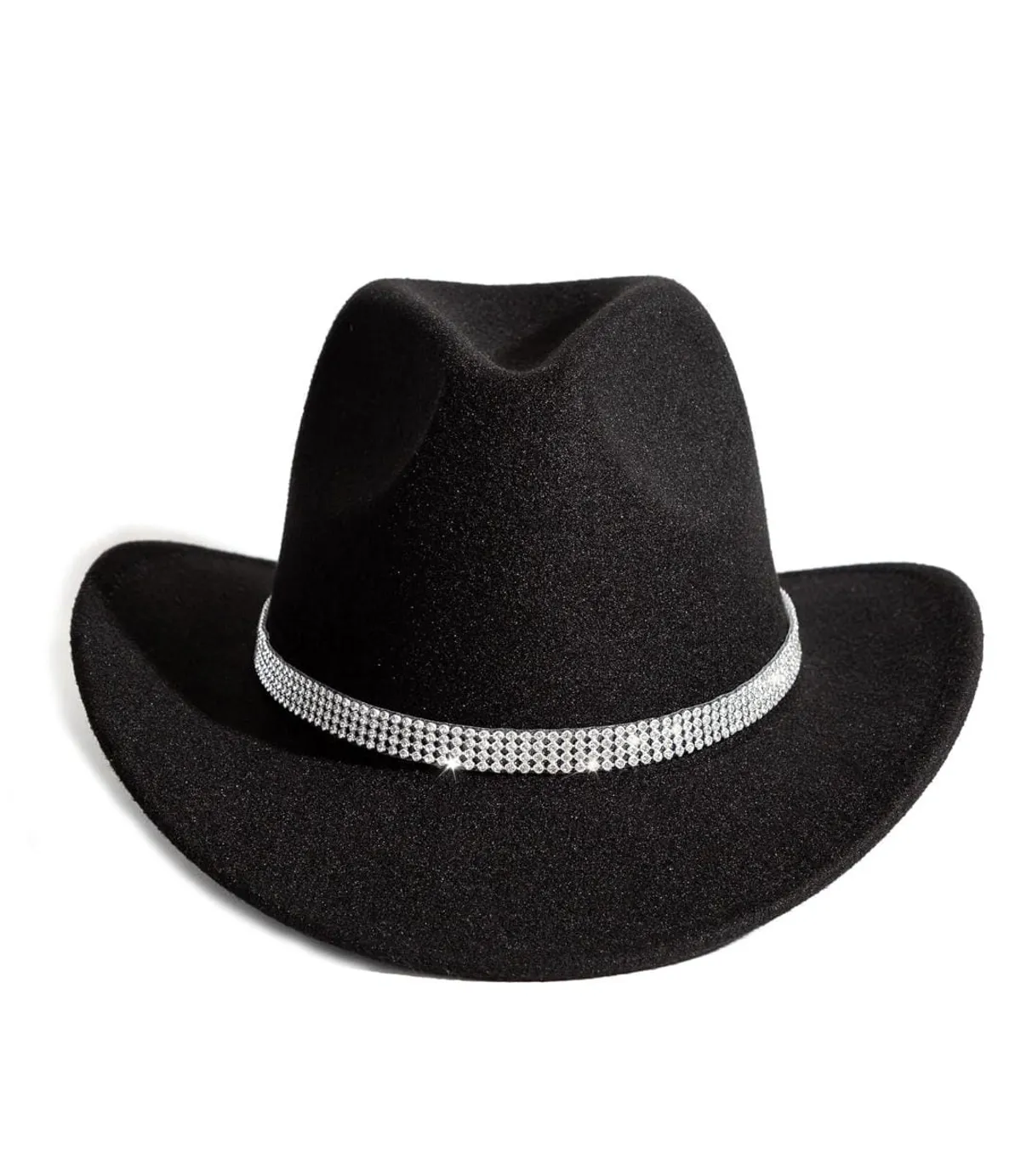 Shiny Rhinestone Cowgirl Hat Bling Wide Brim Cowboy Hat  display picture 2