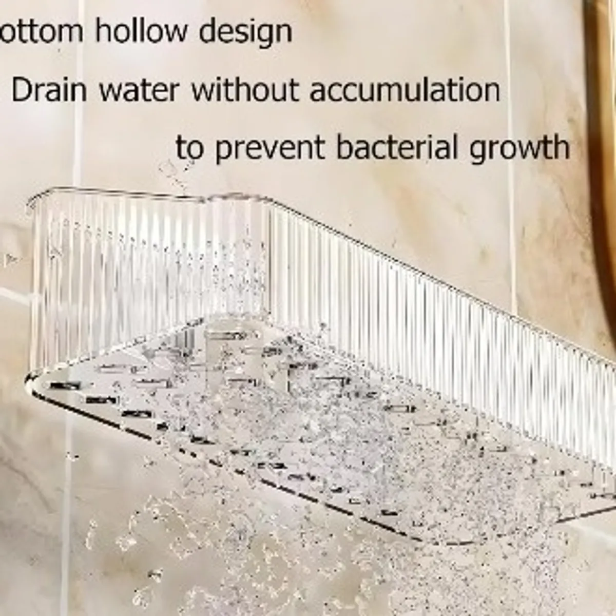 Clear Adhesive Shower Caddy Bathroom Shelf - No Drill Self-Stick Wall-Mounted Organizer