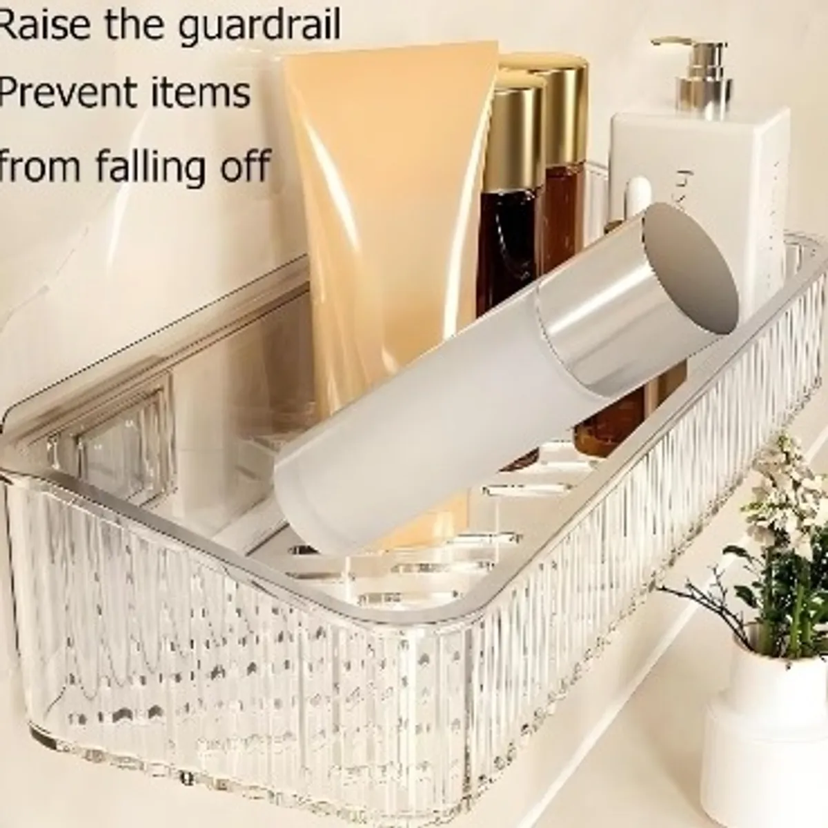 Clear Adhesive Shower Caddy Bathroom Shelf - No Drill Self-Stick Wall-Mounted Organizer