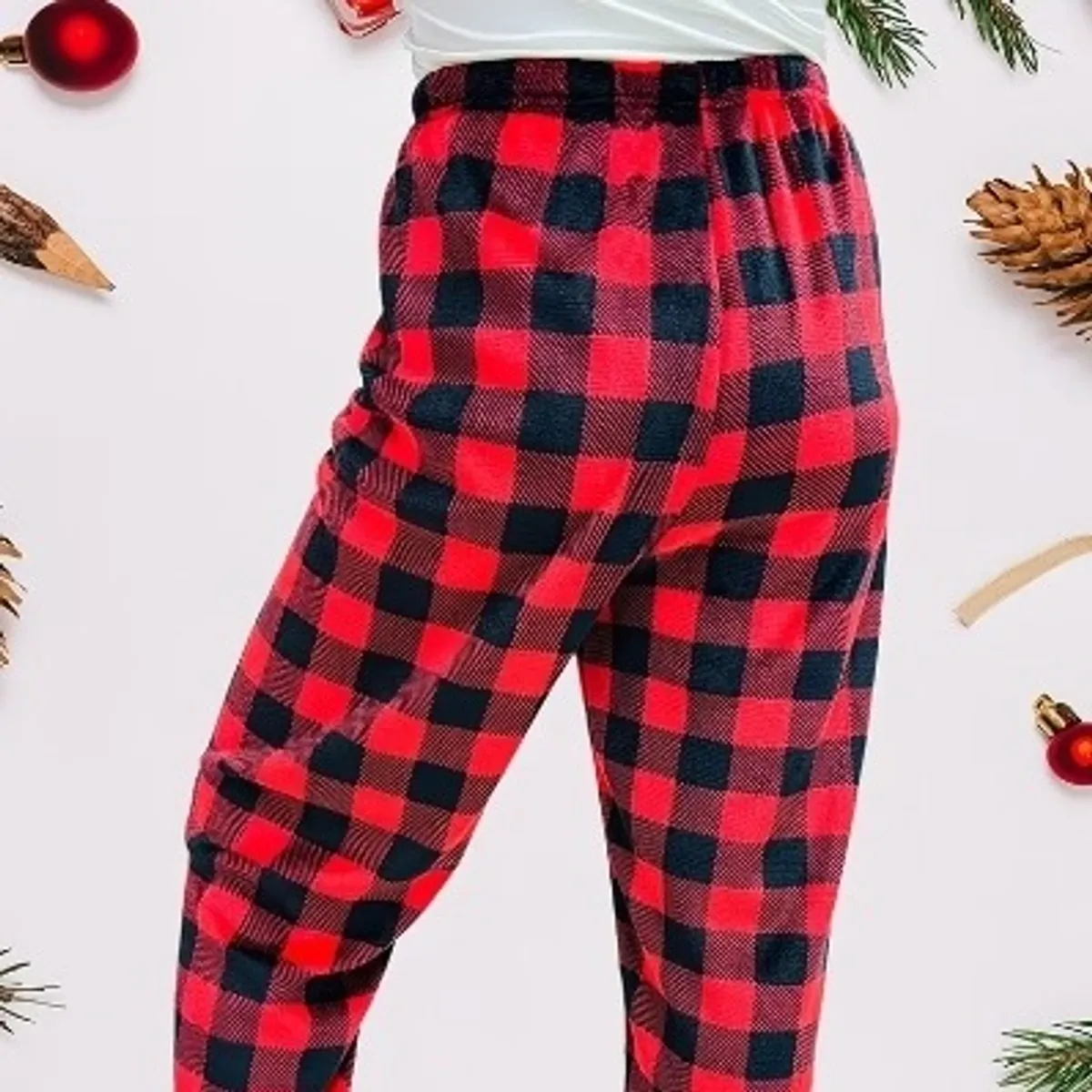 2pcs Flannel Pajama Pants Set-Size M