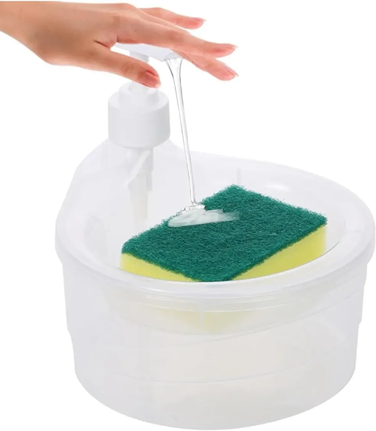 Dish Wash Liquid Dispenser with Cleaning Sponge, Soap Dispenser, Liquid Soap Pump Dispenser for Dishwash