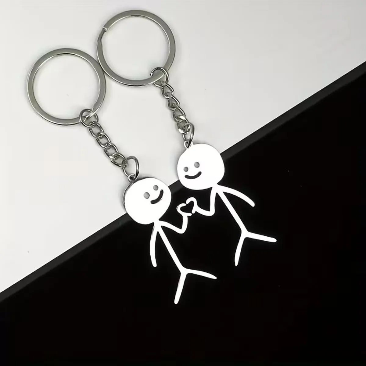 A Pair Of Stylish And Cute Couple Keychains